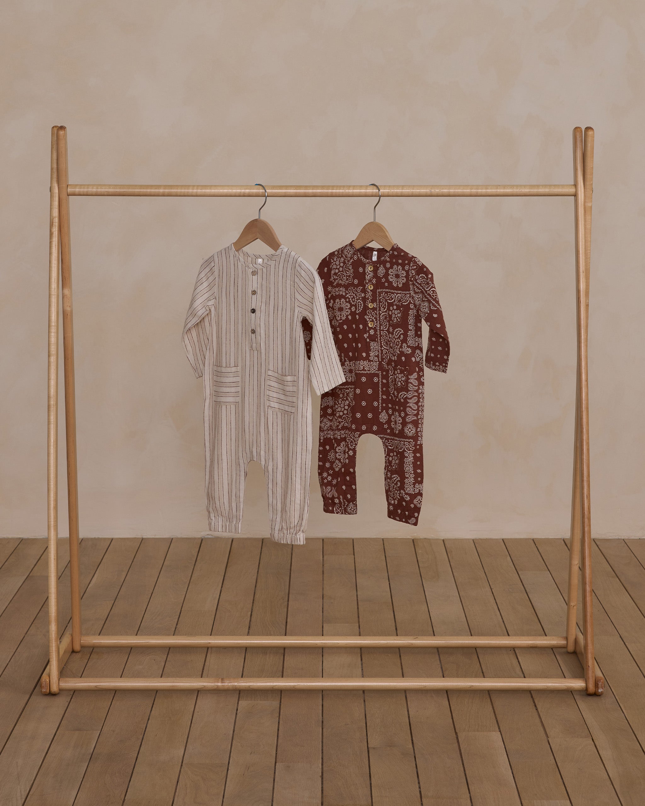 Long Sleeve Woven Jumpsuit || Brick Bandana