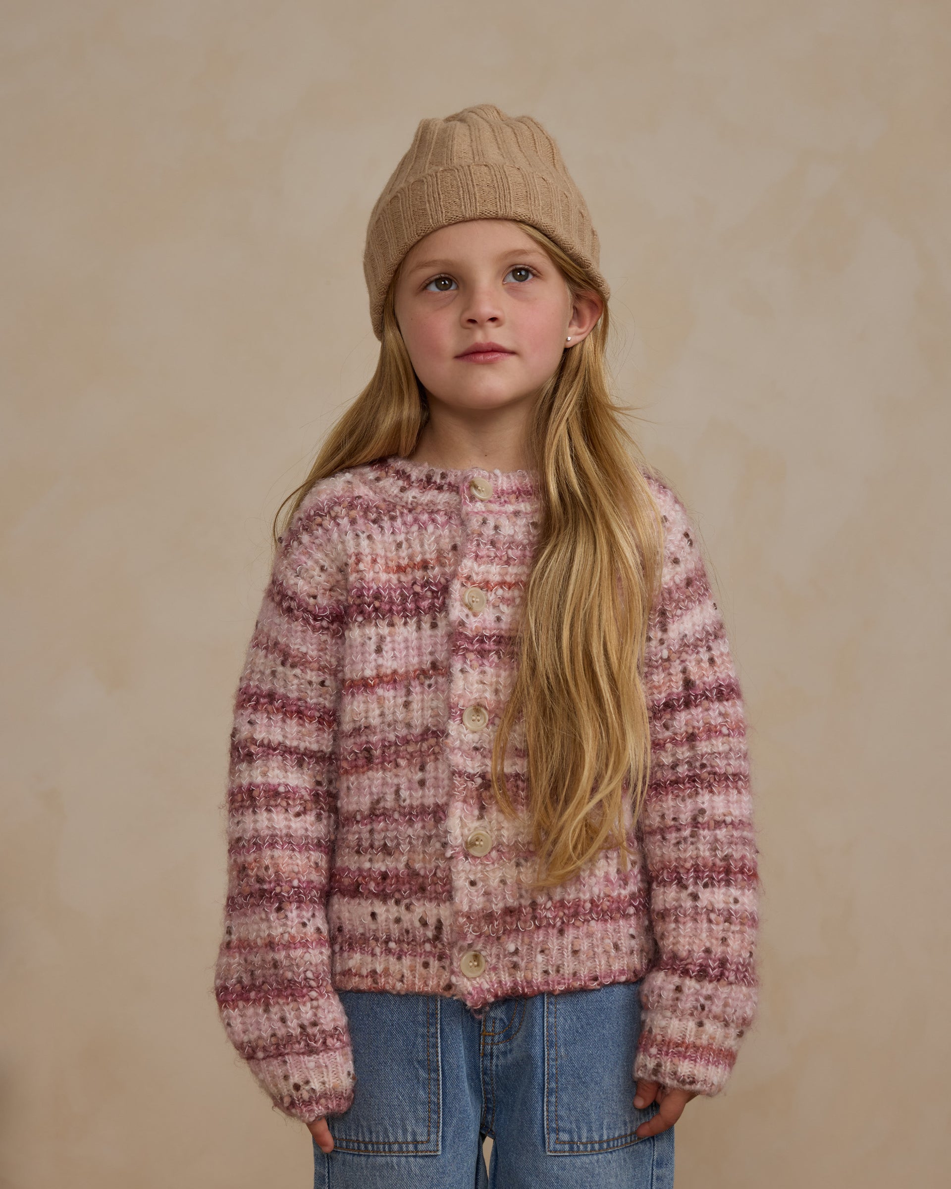 Rylee + Cru Bobble Cardigan in Shell main image 0