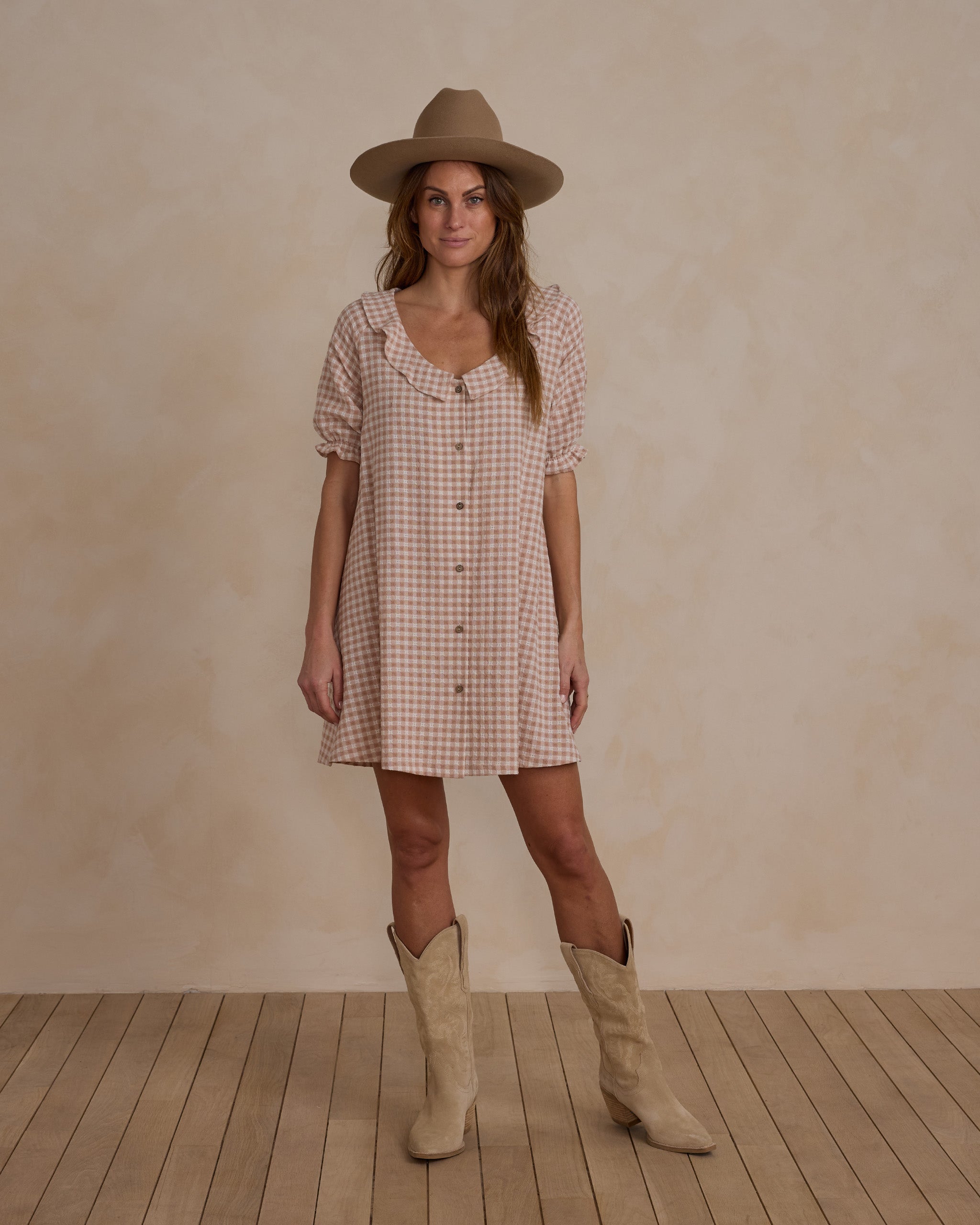 Avalon Dress | Pink Gingham