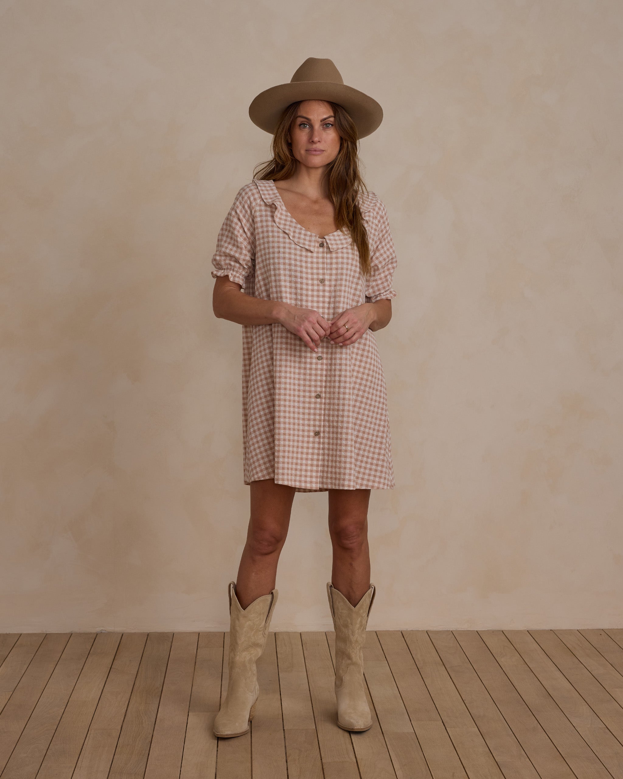 Avalon Dress | Pink Gingham