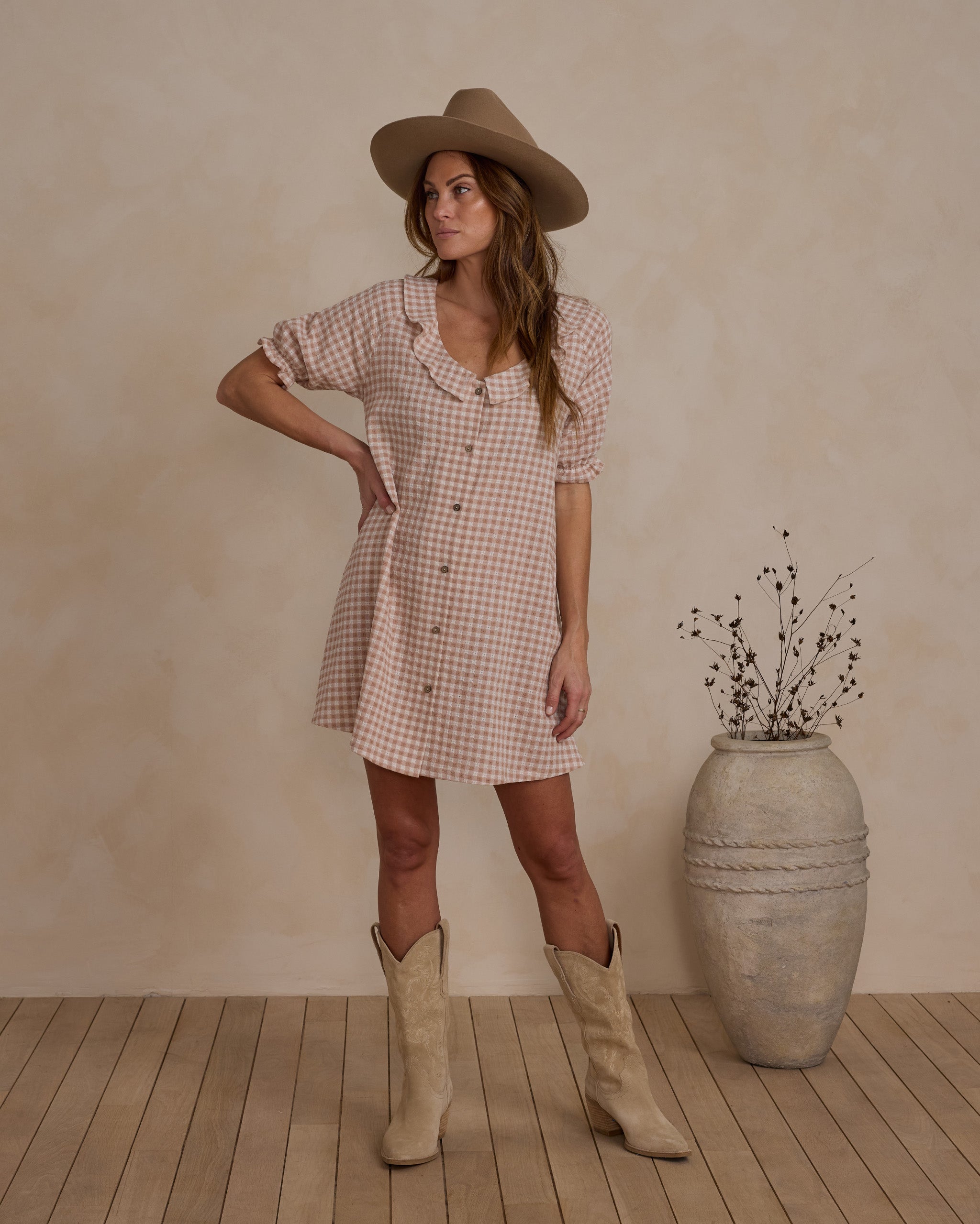 Avalon Dress | Pink Gingham