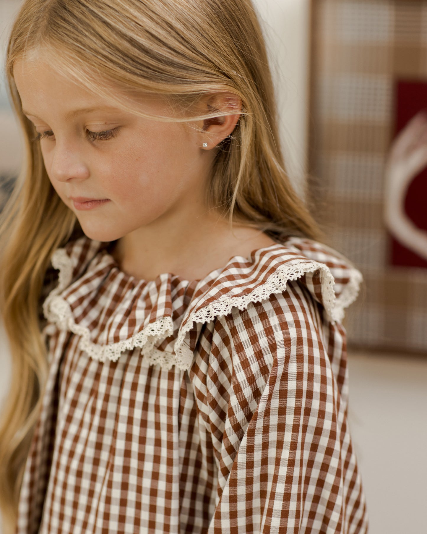 Girl's Nightgown || Brick Gingham