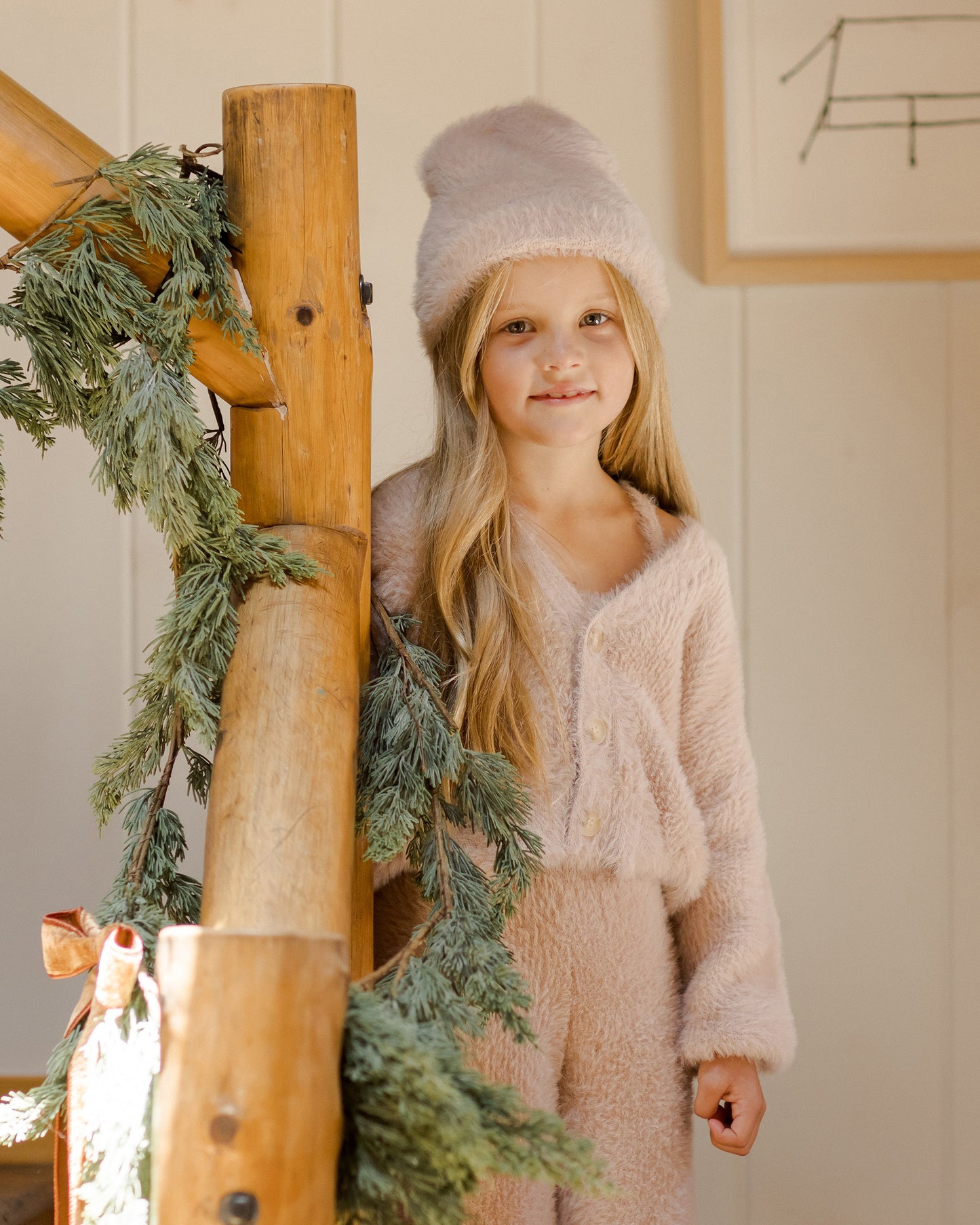 Fuzzy Cardigan || Blush