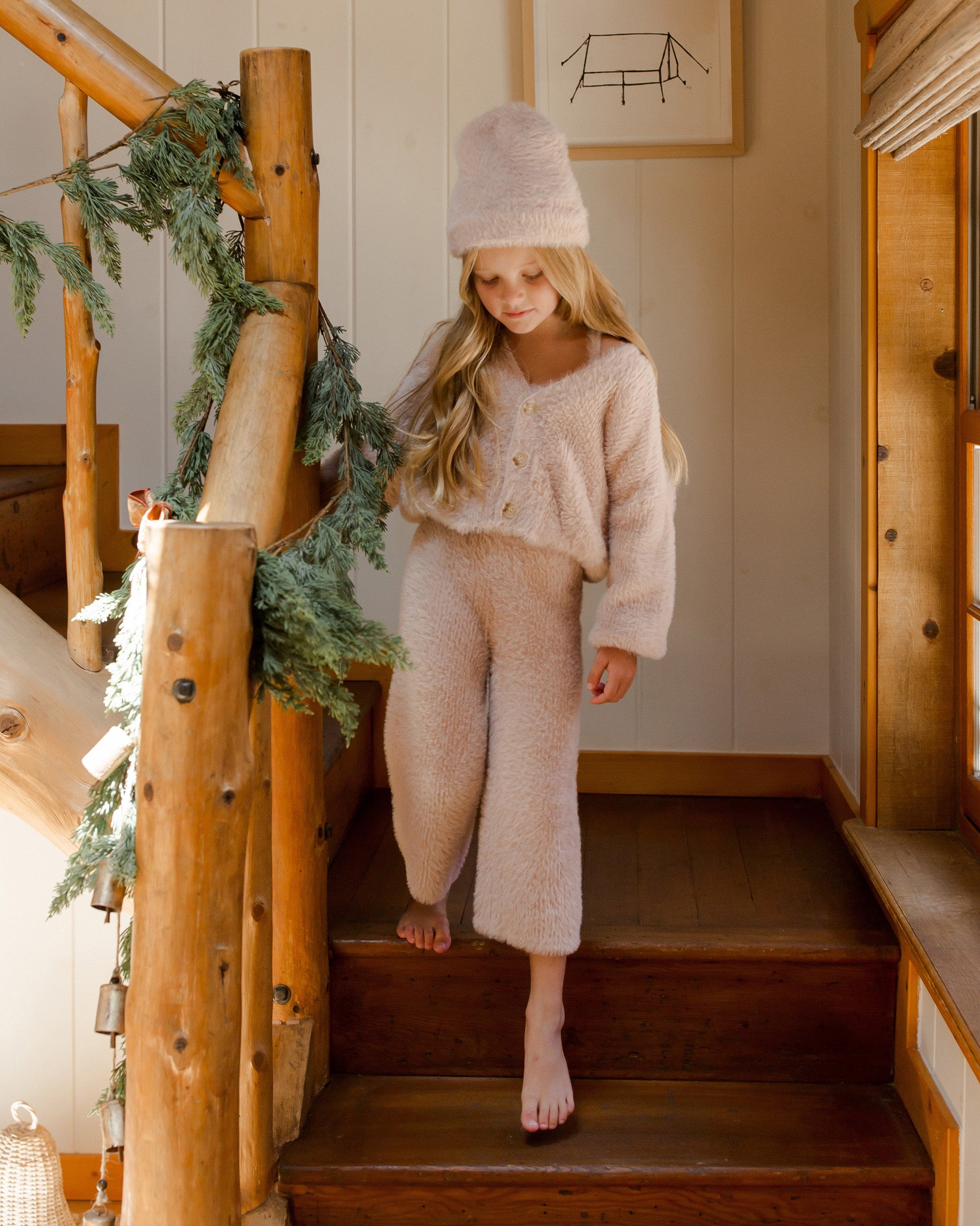 Fuzzy Knit Set || Blush