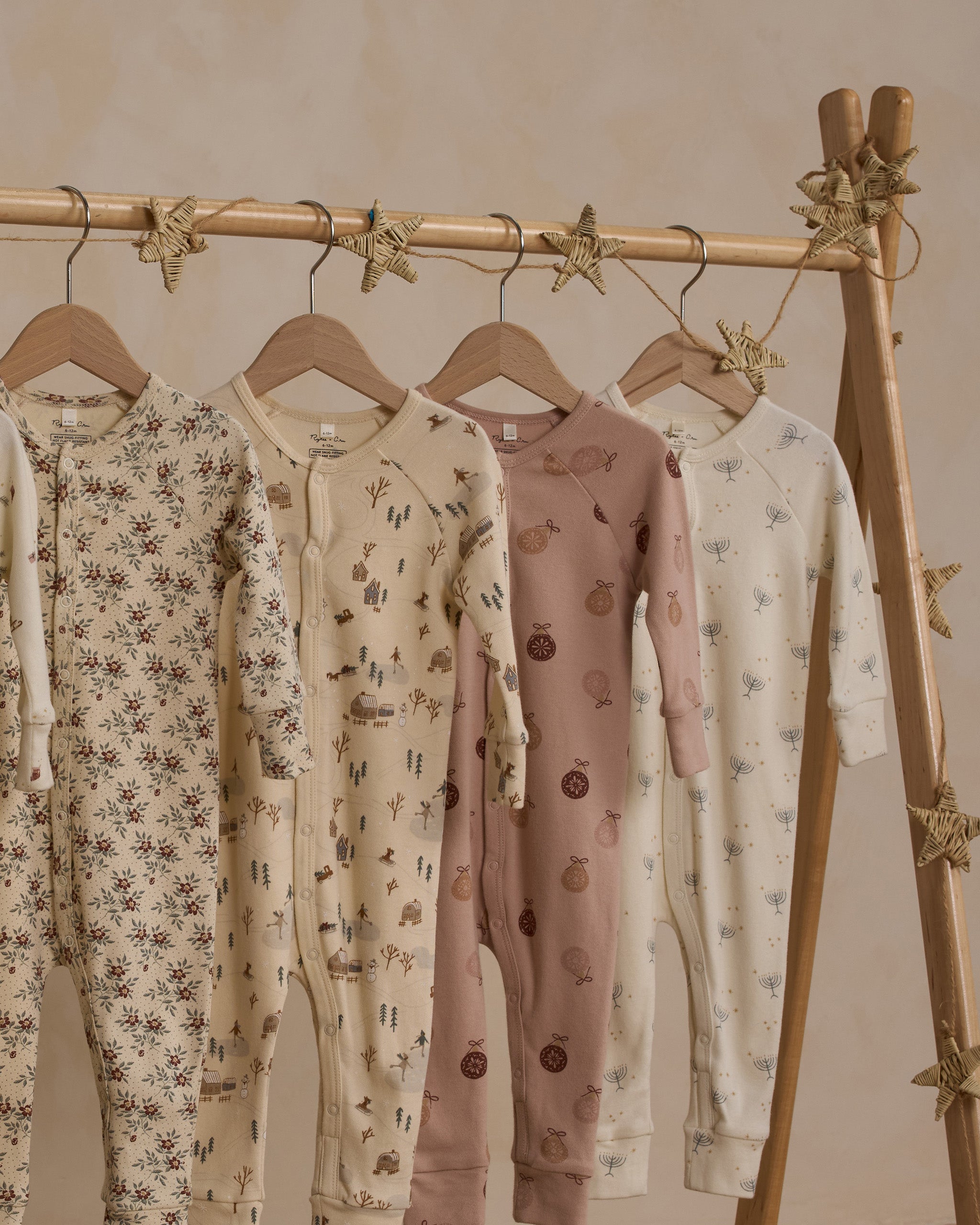 Organic Long John Pajamas || Holiday Floral