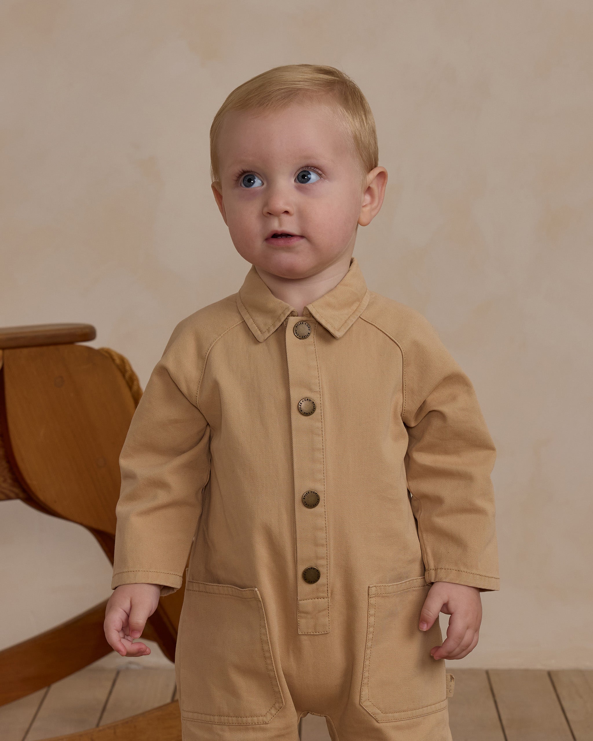 Collared Baby Jumpsuit || Gold