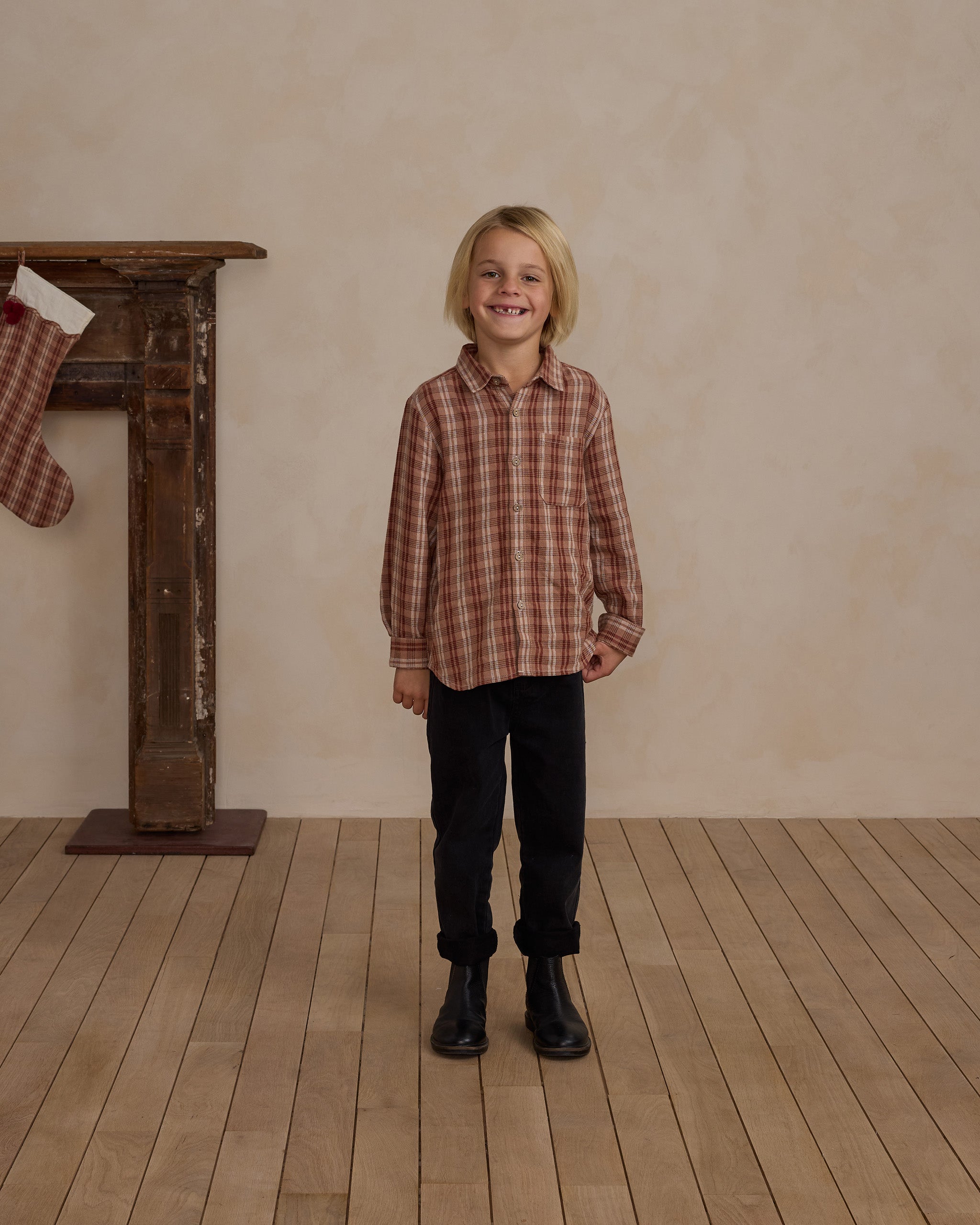 Collared Long Sleeve Shirt || Autumn Plaid