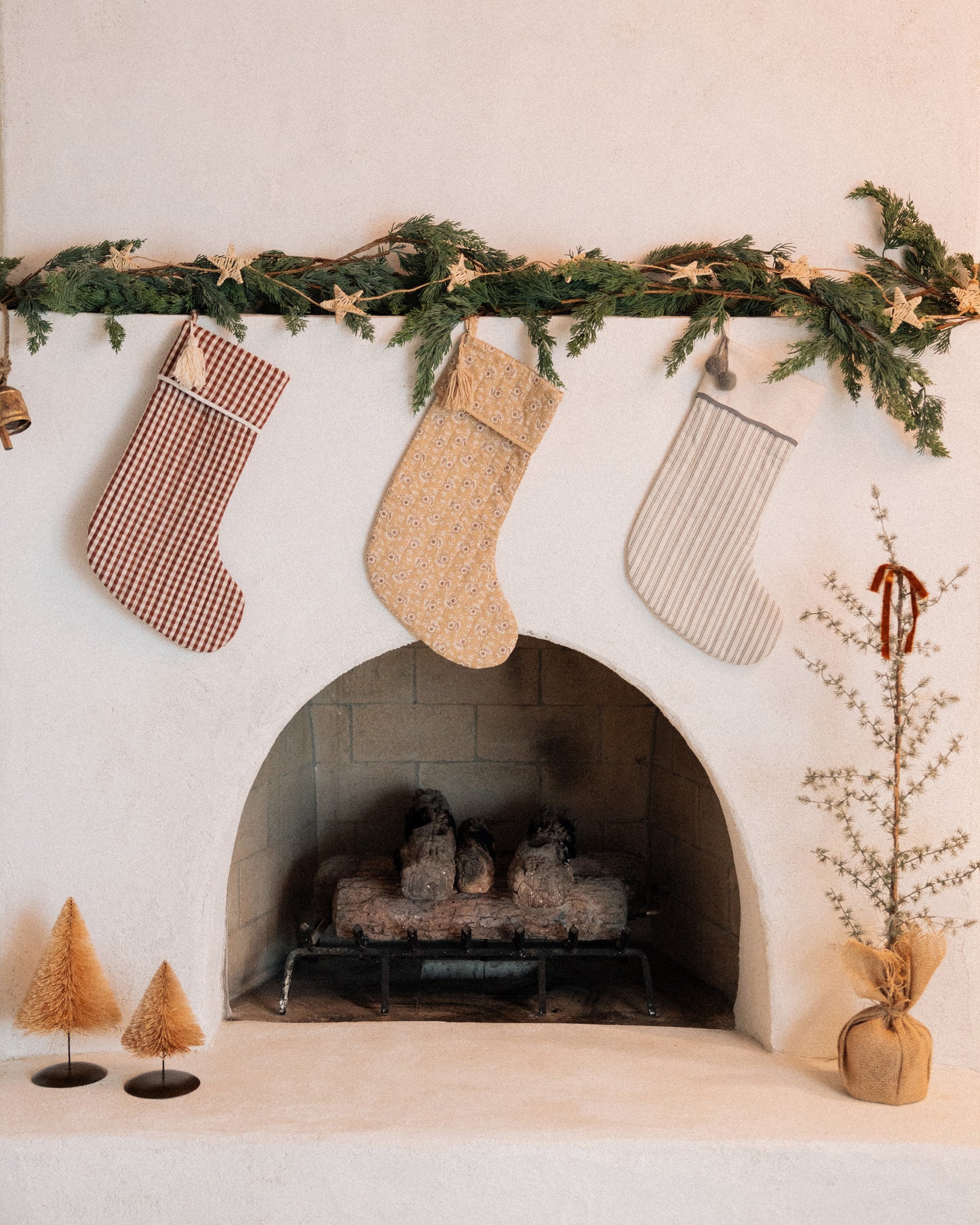 Christmas Stocking || Forest Pinstripe