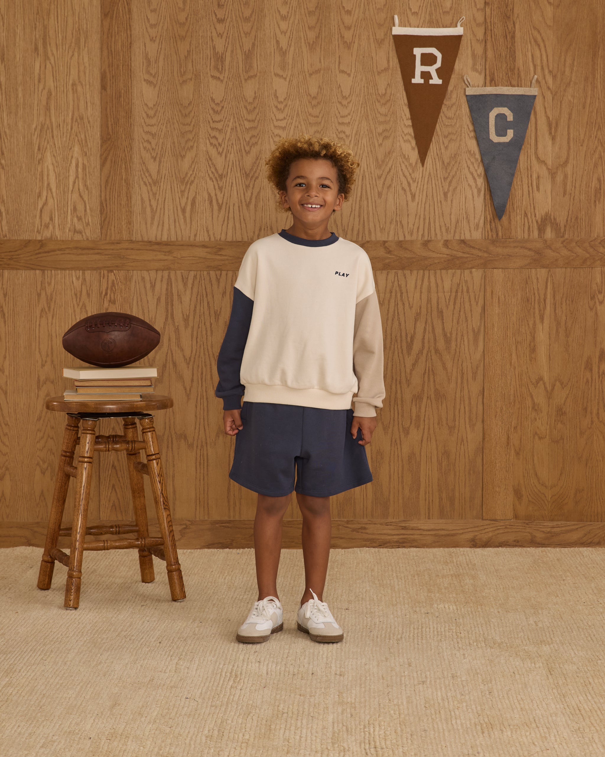 Boxing Short || Navy - Rylee + Cru | Kids Clothes | Trendy Baby Clothes | Modern Infant Outfits |