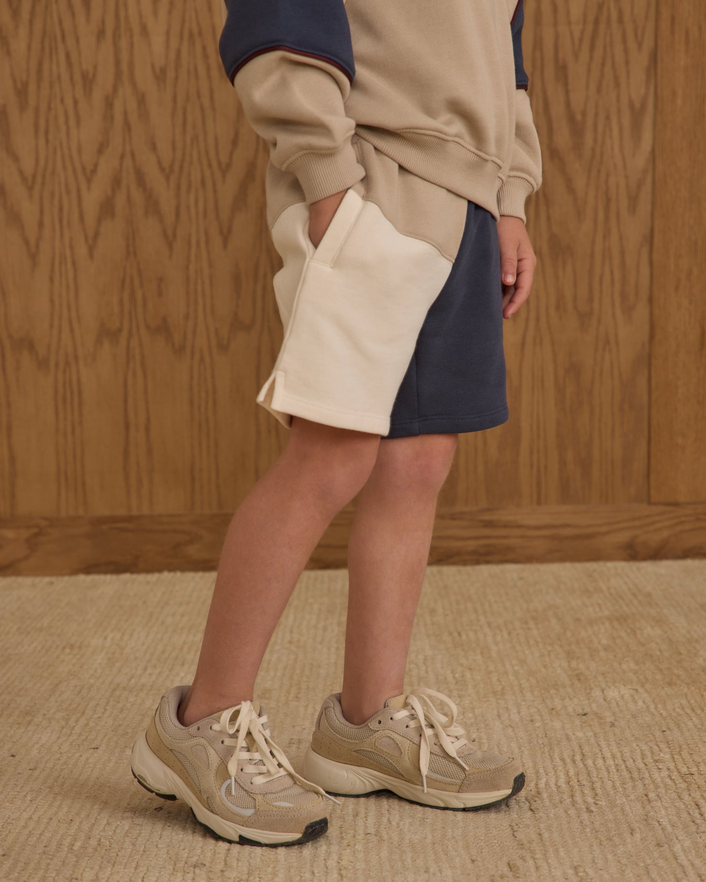 Boxing Short || Navy Color Block - Rylee + Cru | Kids Clothes | Trendy Baby Clothes | Modern Infant Outfits |