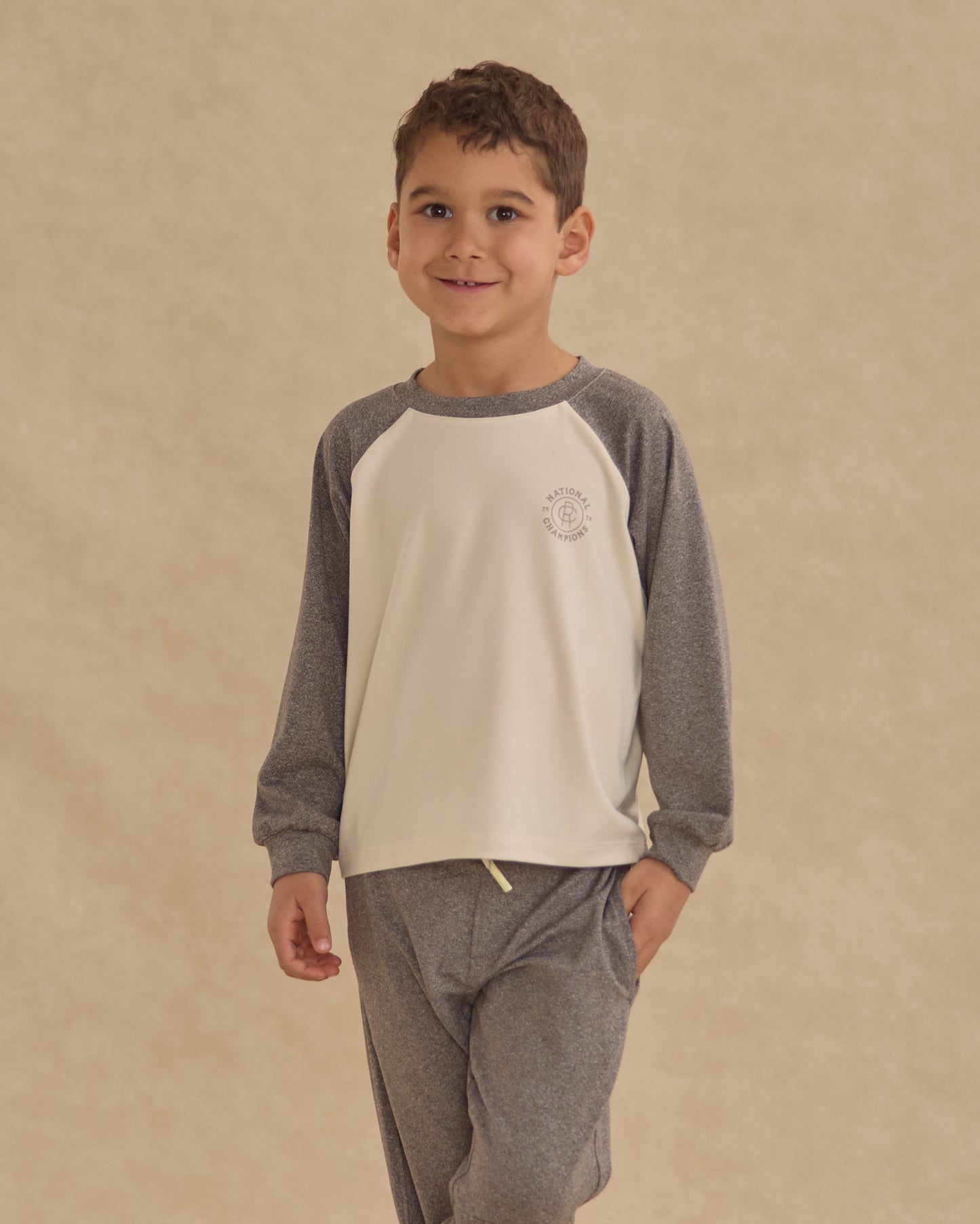 Raglan Tee || Heathered Grey - Rylee + Cru | Kids Clothes | Trendy Baby Clothes | Modern Infant Outfits |