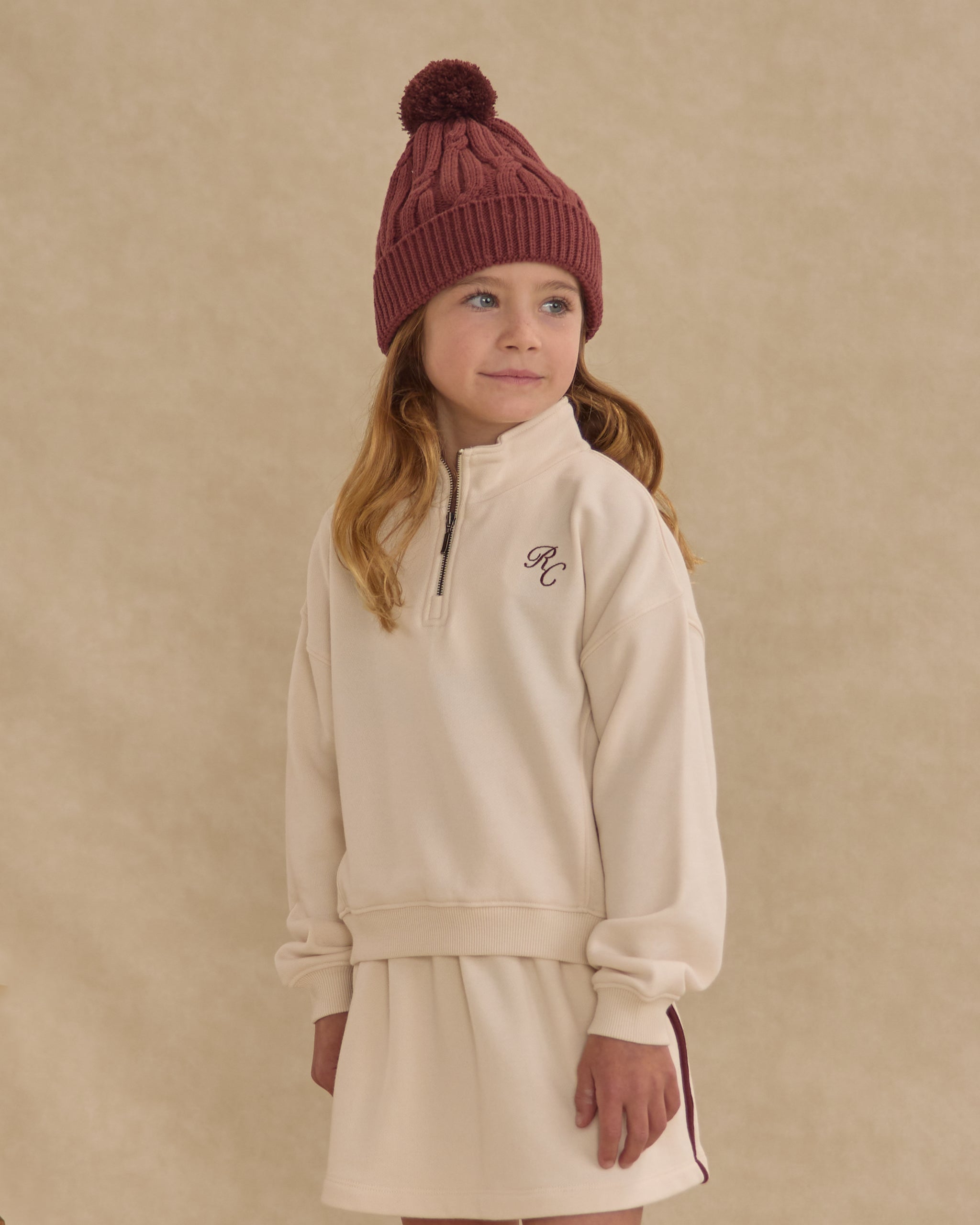 Half Zip Sweatshirt || Natural - Rylee + Cru | Kids Clothes | Trendy Baby Clothes | Modern Infant Outfits |