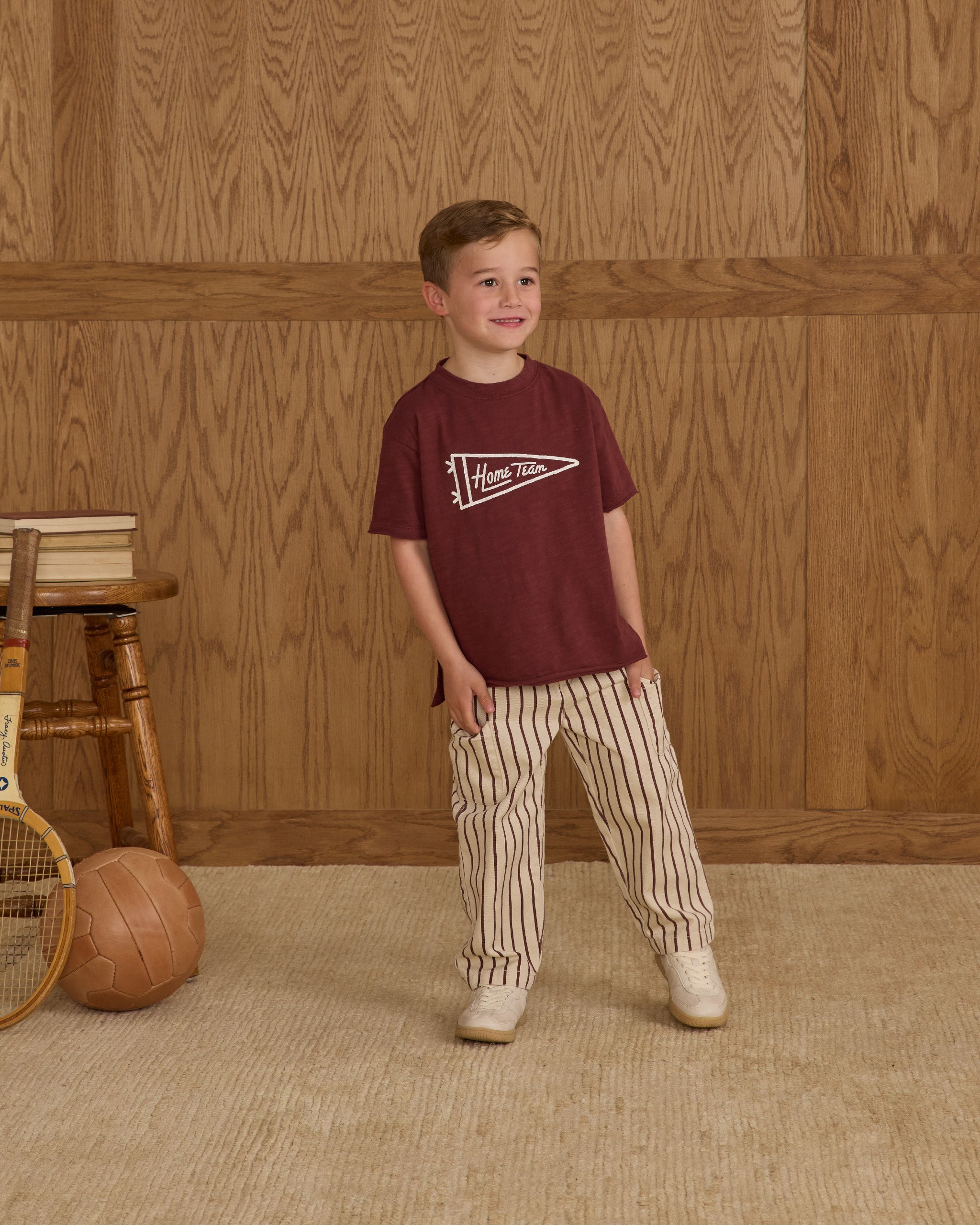 Relaxed Cargo Pant || Burgundy Pinstripe - Rylee + Cru | Kids Clothes | Trendy Baby Clothes | Modern Infant Outfits |