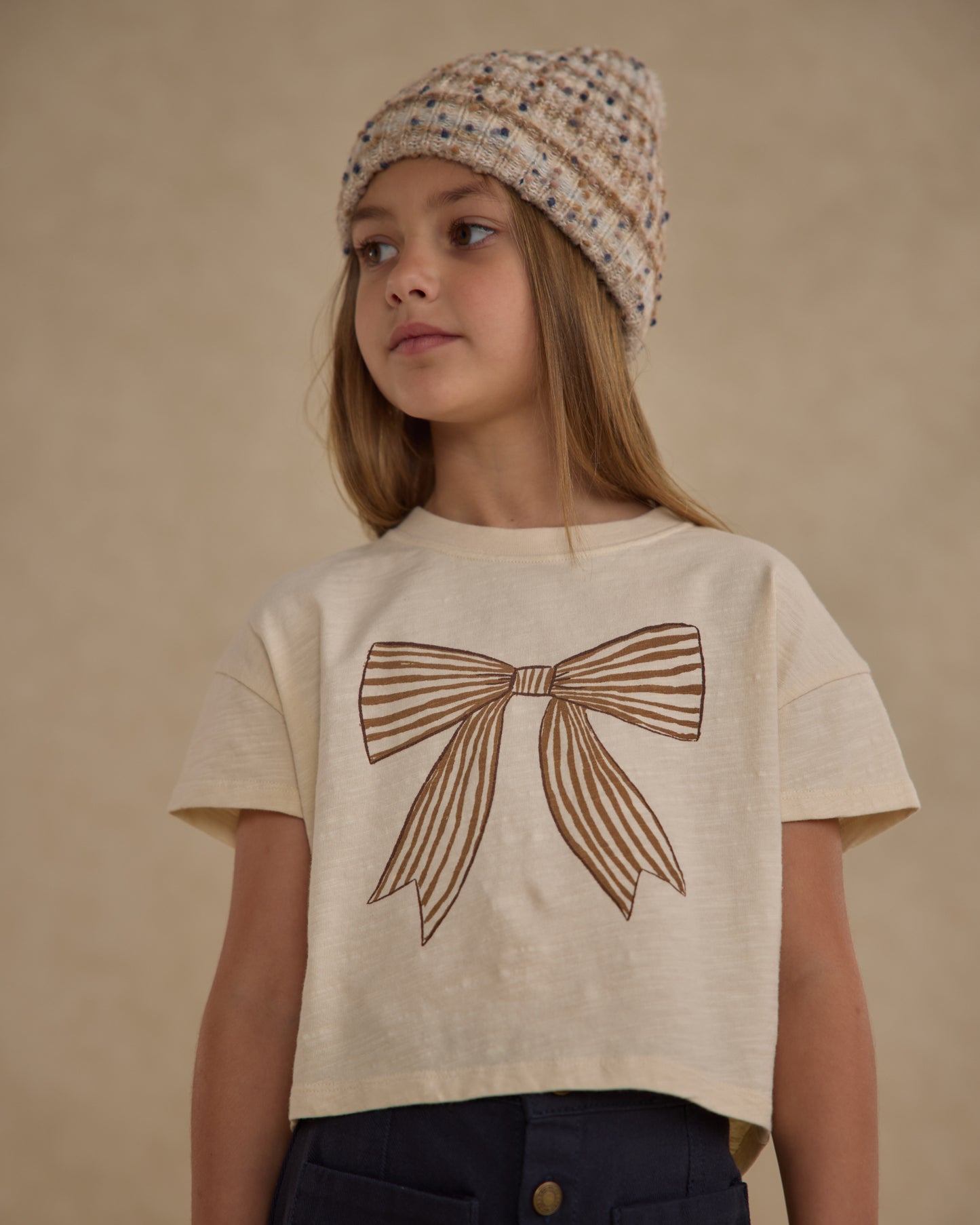 Boxy Tee || Bow - Rylee + Cru | Kids Clothes | Trendy Baby Clothes | Modern Infant Outfits |