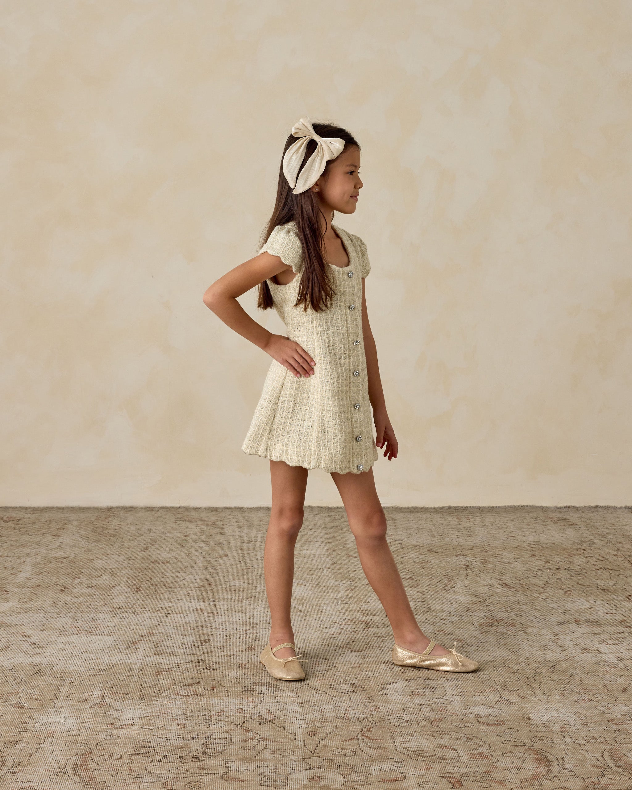 Gabrielle Dress | Ecru - Rylee + Cru | Kids Clothes | Trendy Baby Clothes | Modern Infant Outfits |