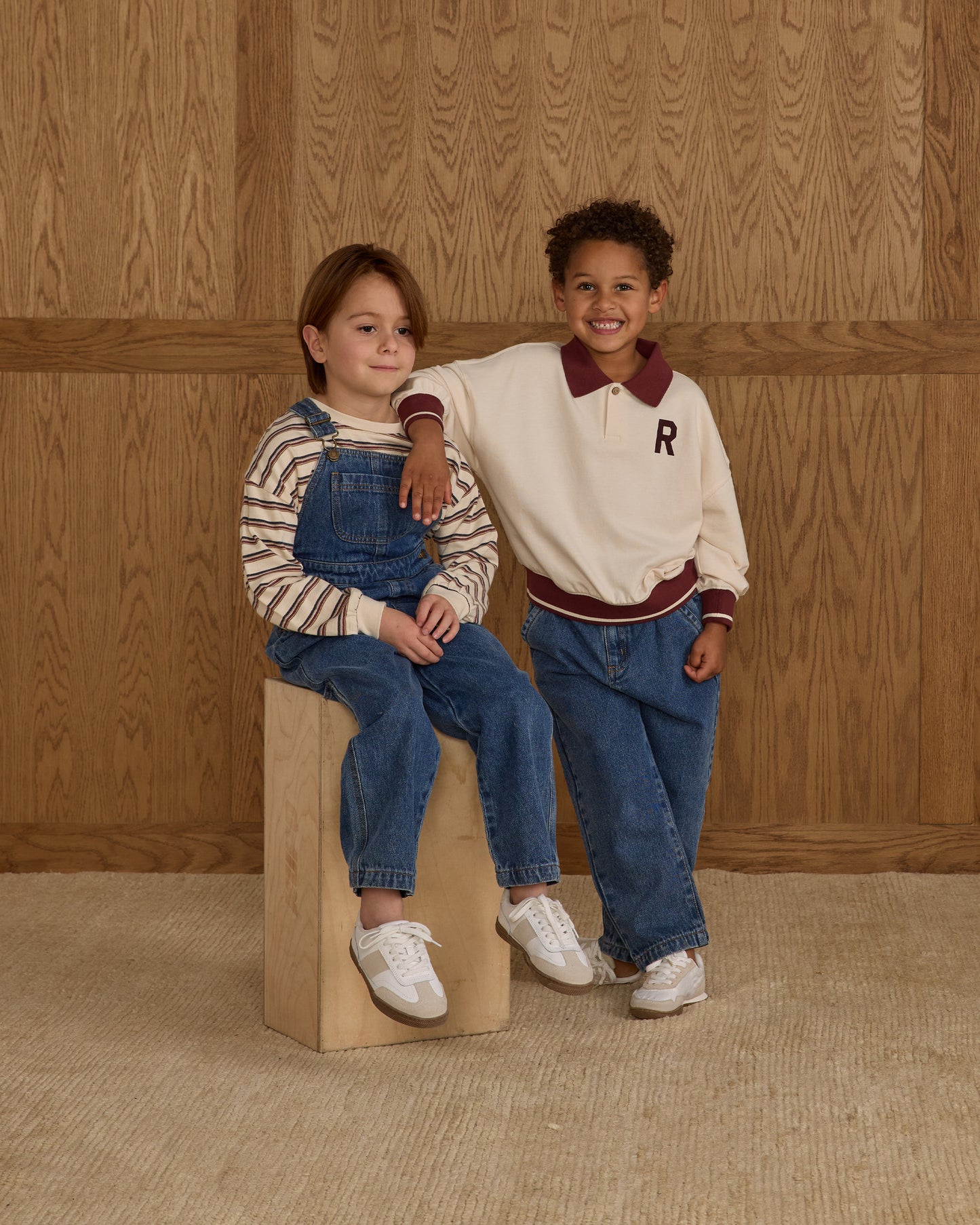 Collared Sweatshirt || Natural - Rylee + Cru | Kids Clothes | Trendy Baby Clothes | Modern Infant Outfits |