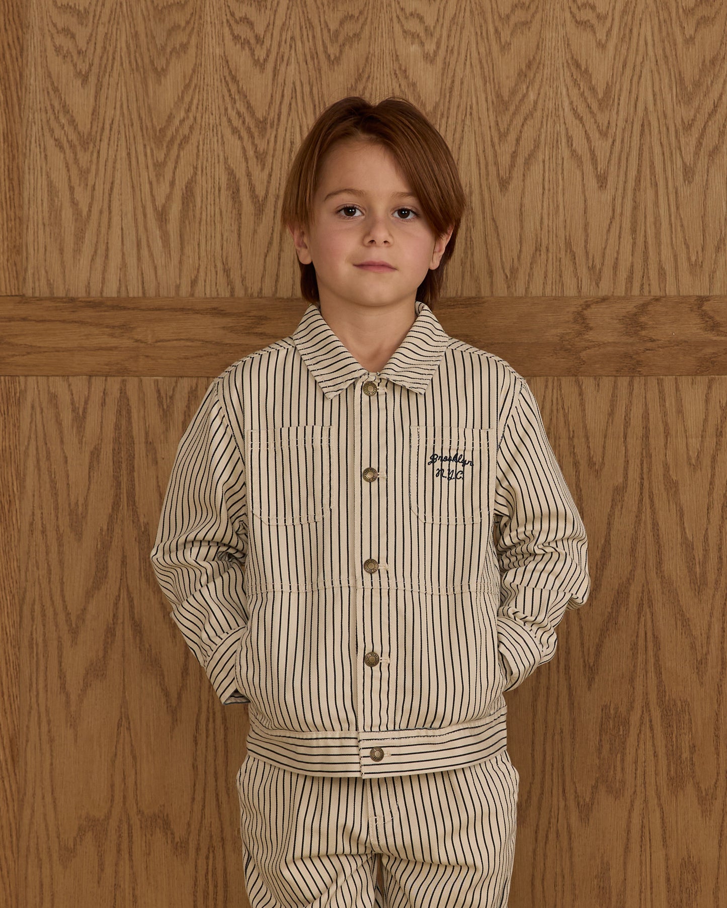 Chore Coat || Navy Pinstripe - Rylee + Cru | Kids Clothes | Trendy Baby Clothes | Modern Infant Outfits |