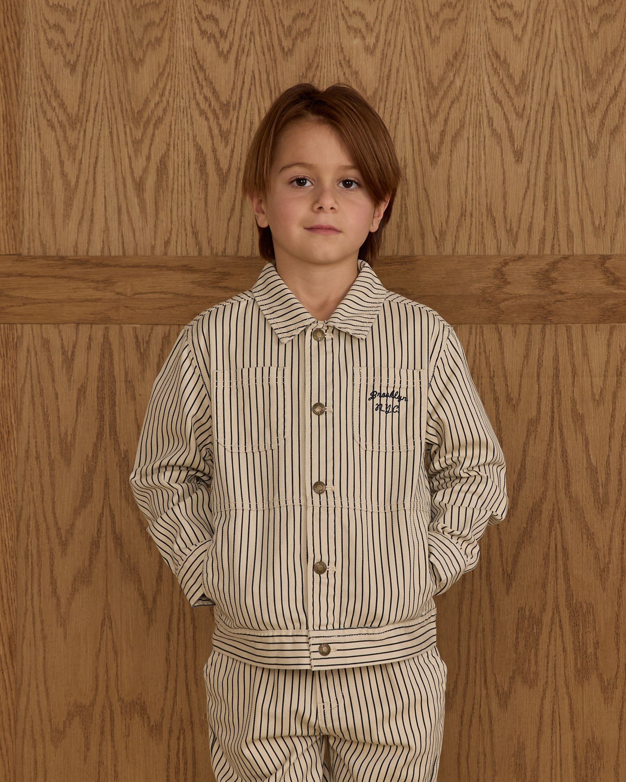 Chore Coat || Navy Pinstripe - Rylee + Cru | Kids Clothes | Trendy Baby Clothes | Modern Infant Outfits |