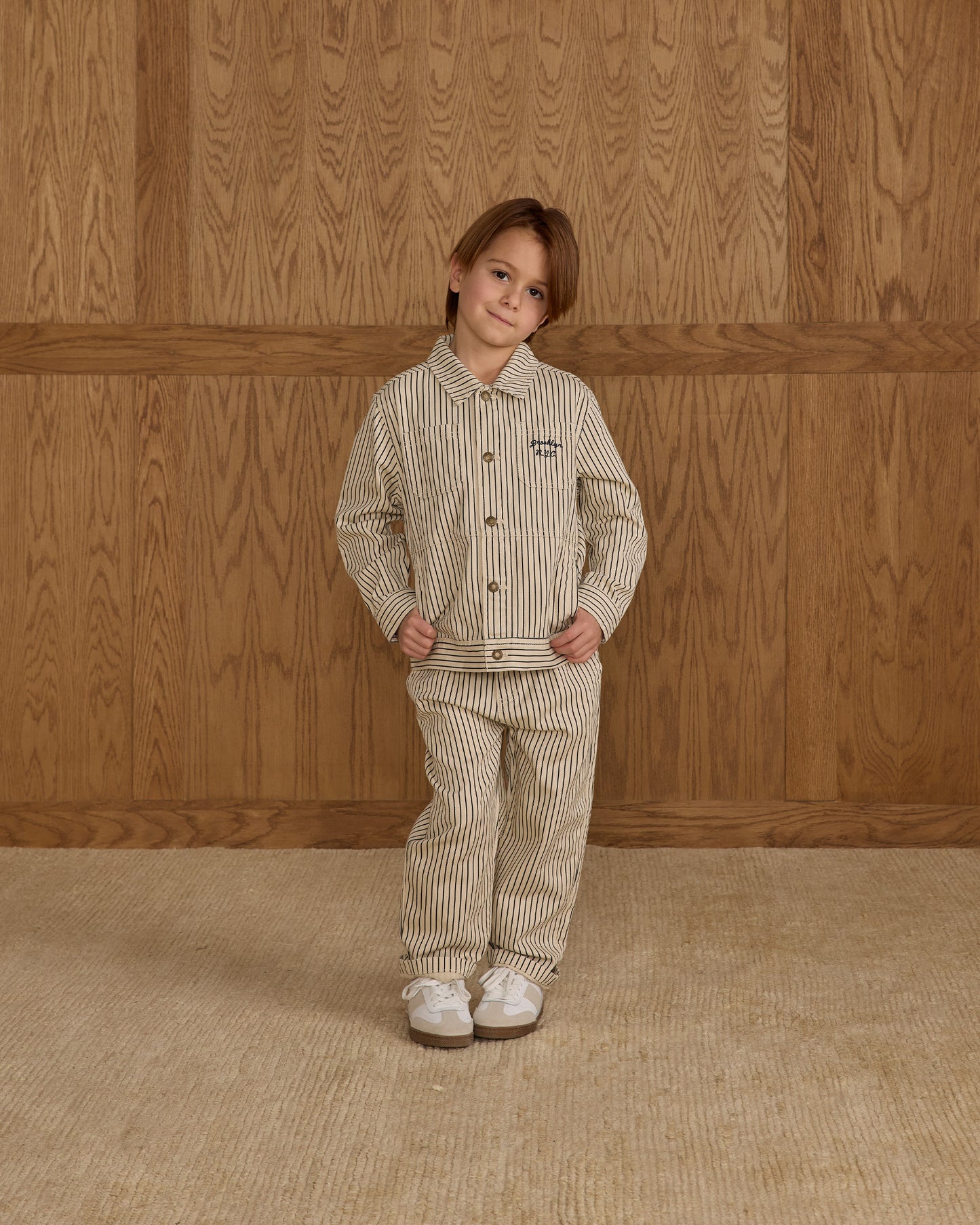 Chore Coat || Navy Pinstripe - Rylee + Cru | Kids Clothes | Trendy Baby Clothes | Modern Infant Outfits |