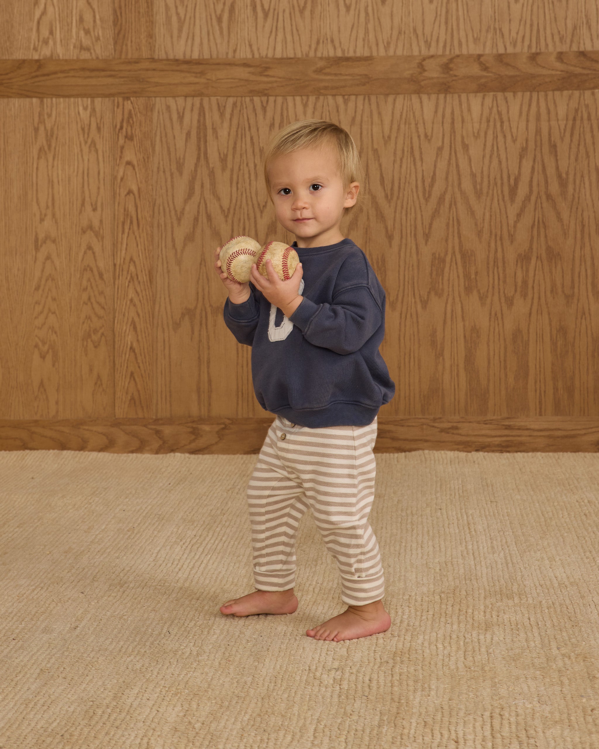 Baby Cru Pant || Stone Stripe - Rylee + Cru | Kids Clothes | Trendy Baby Clothes | Modern Infant Outfits |