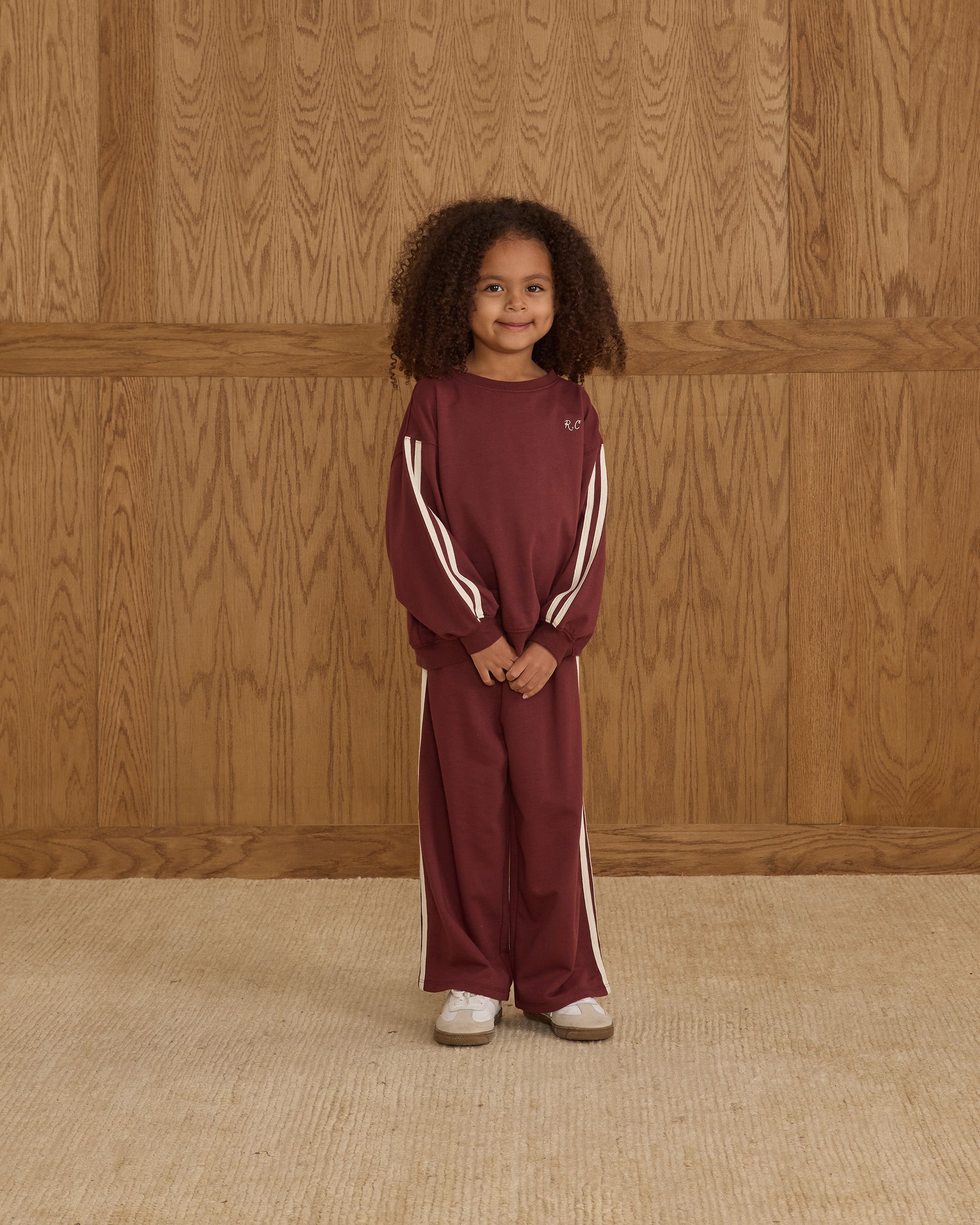 Oversized Sweatshirt || Burgundy - Rylee + Cru | Kids Clothes | Trendy Baby Clothes | Modern Infant Outfits |
