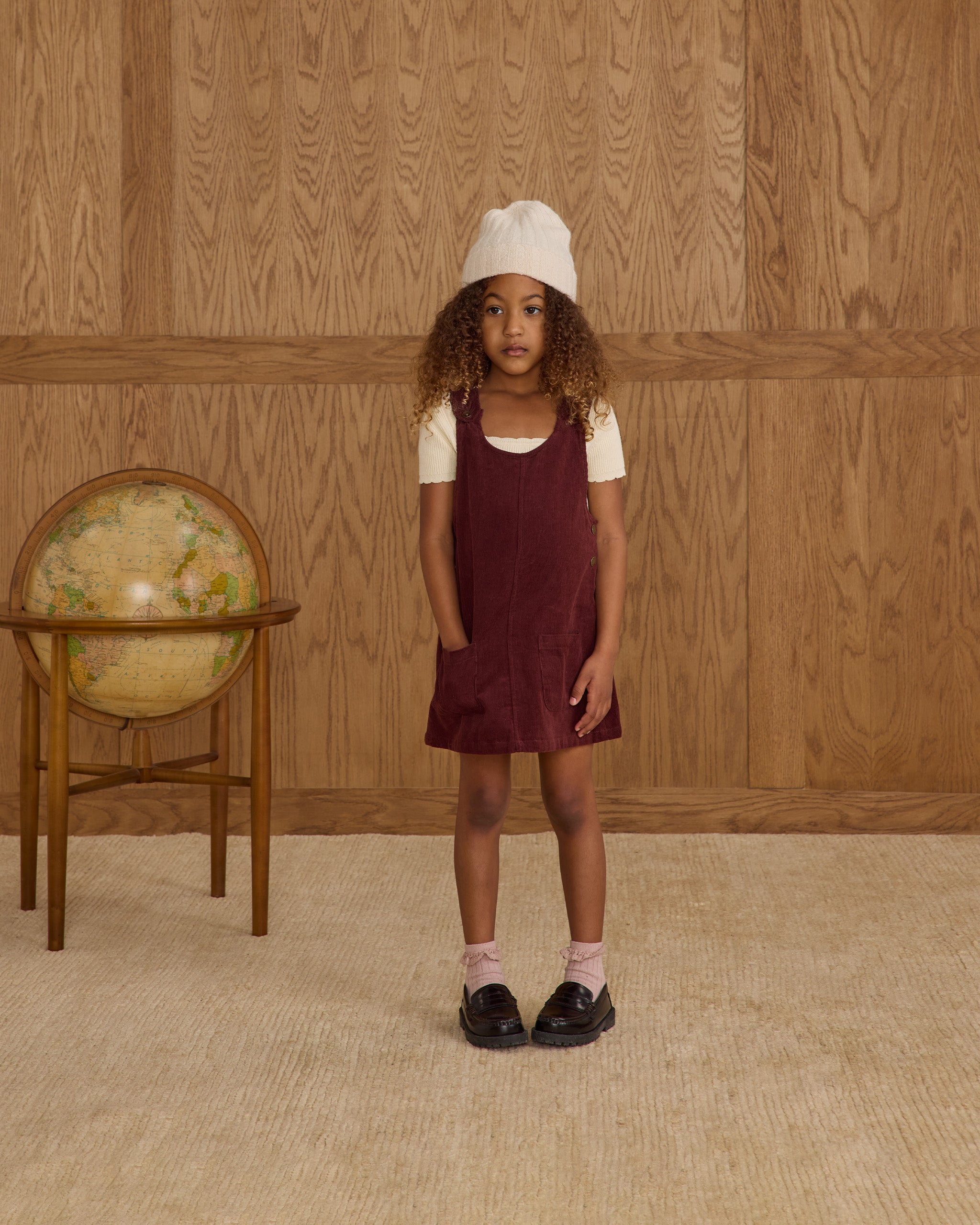 Odette Overall Dress || Burgundy - Rylee + Cru | Kids Clothes | Trendy Baby Clothes | Modern Infant Outfits |