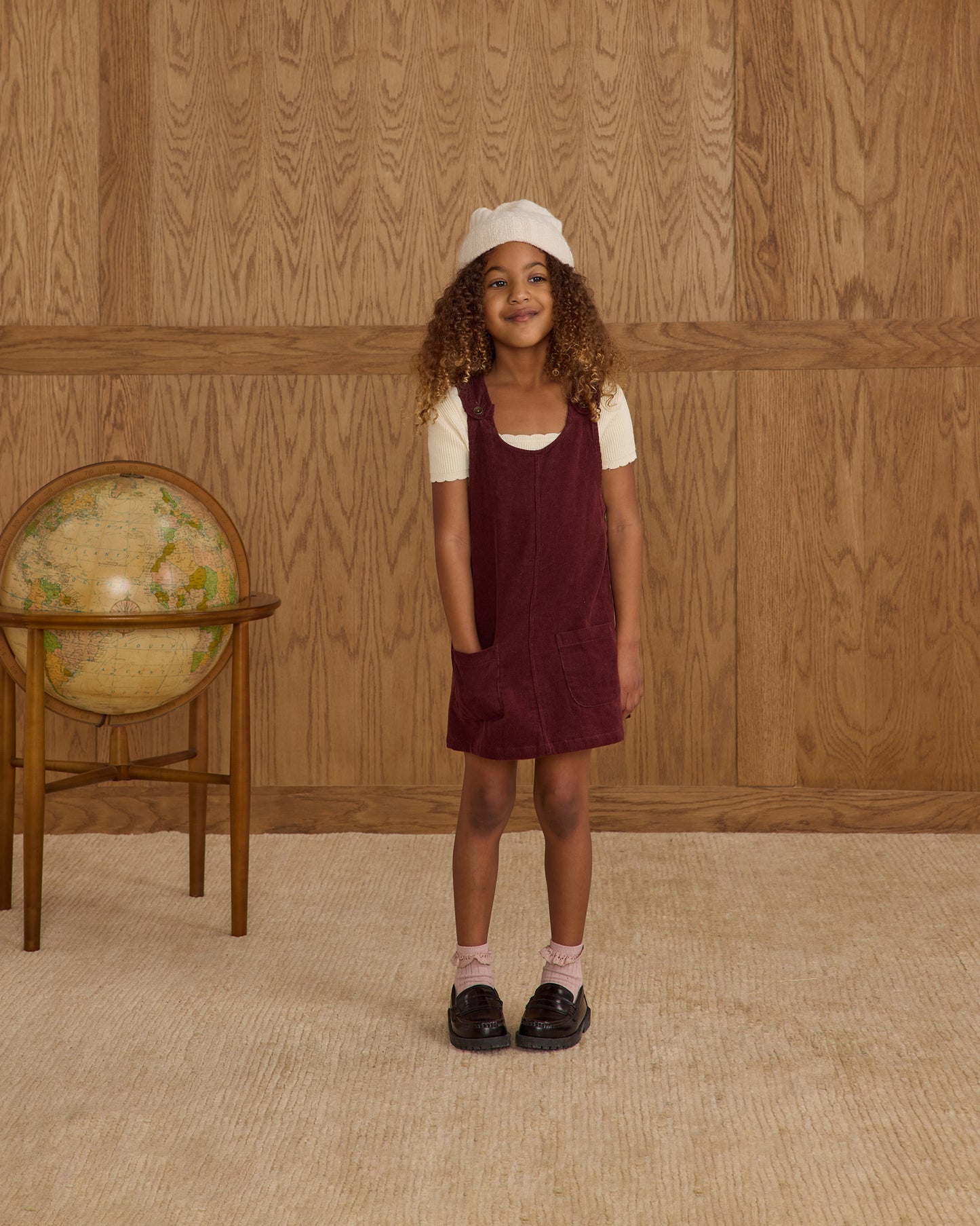 Odette Overall Dress || Burgundy - Rylee + Cru | Kids Clothes | Trendy Baby Clothes | Modern Infant Outfits |