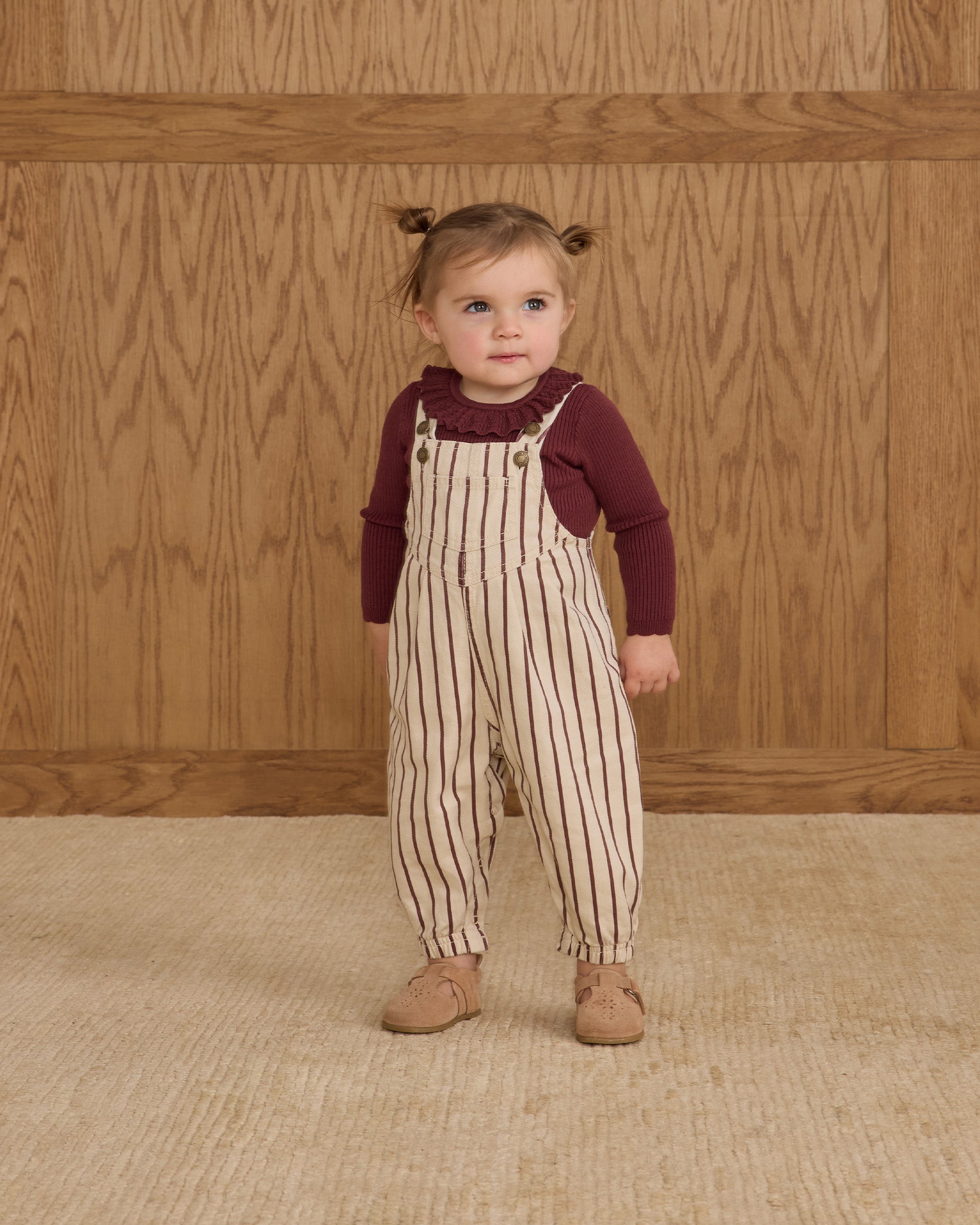 Vintage Overall || Burgundy Stripe - Rylee + Cru | Kids Clothes | Trendy Baby Clothes | Modern Infant Outfits |