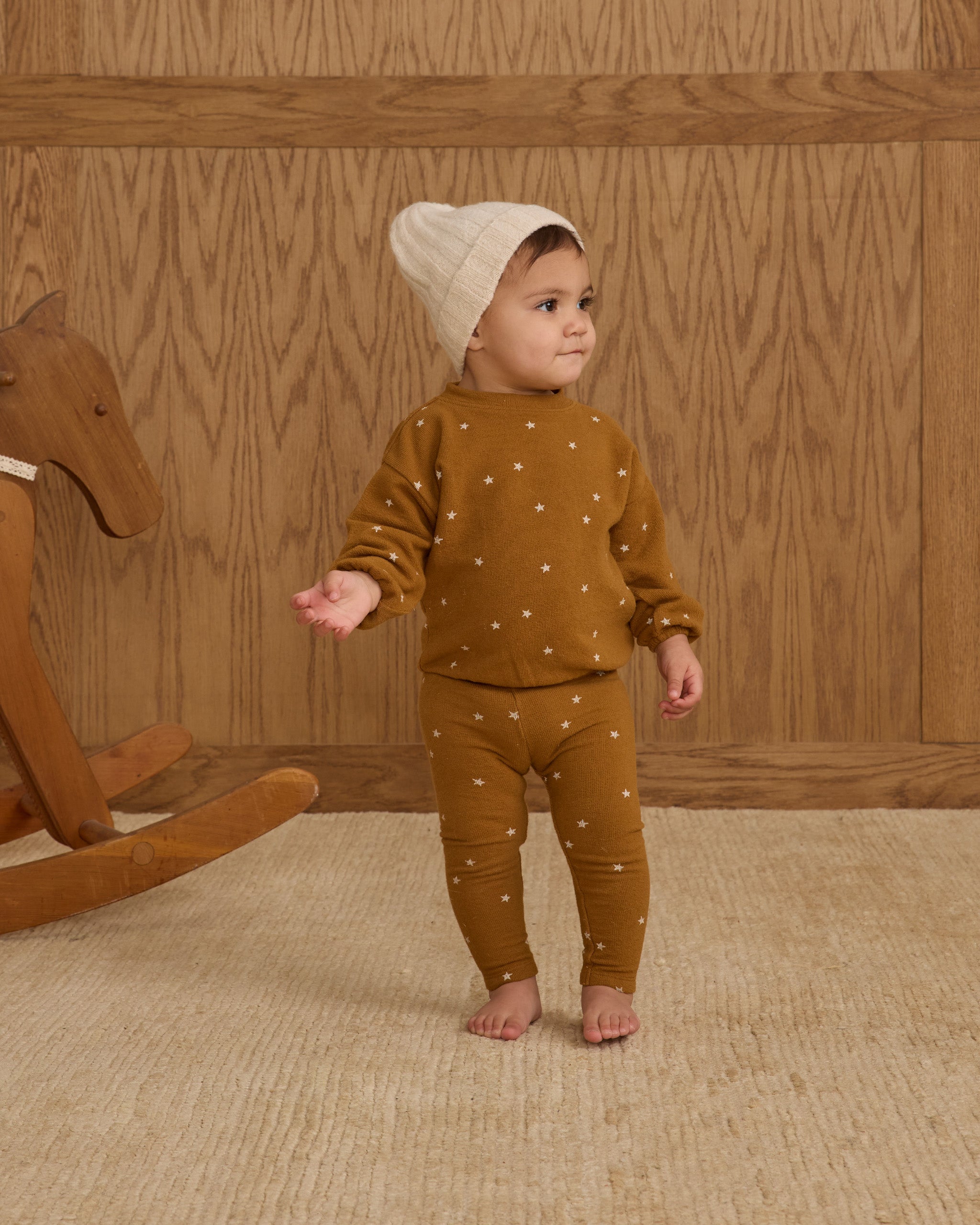 Spongey Knit Set || Golden Stars - Rylee + Cru | Kids Clothes | Trendy Baby Clothes | Modern Infant Outfits |