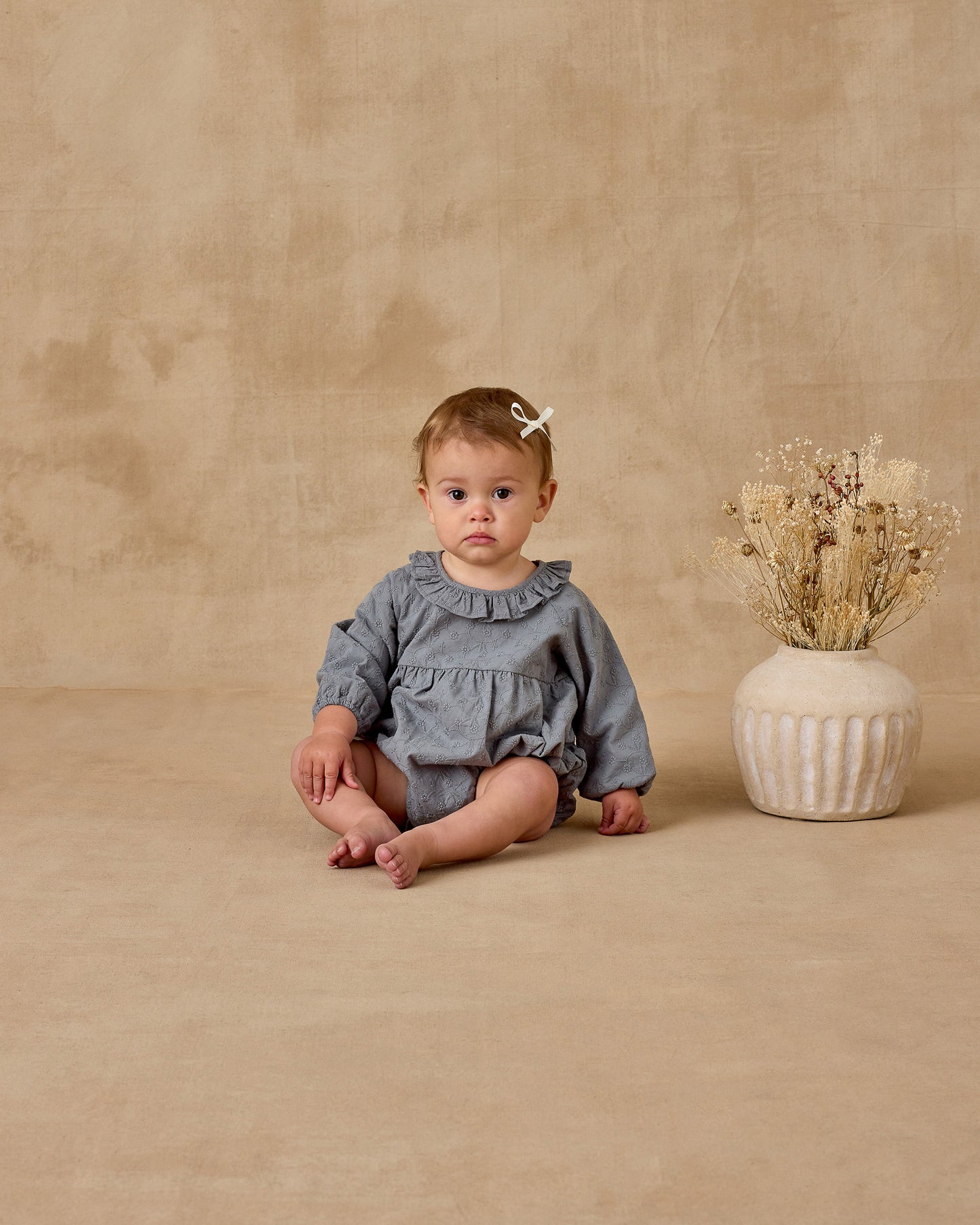 Adeline Romper | French Blue - Rylee + Cru | Kids Clothes | Trendy Baby Clothes | Modern Infant Outfits |