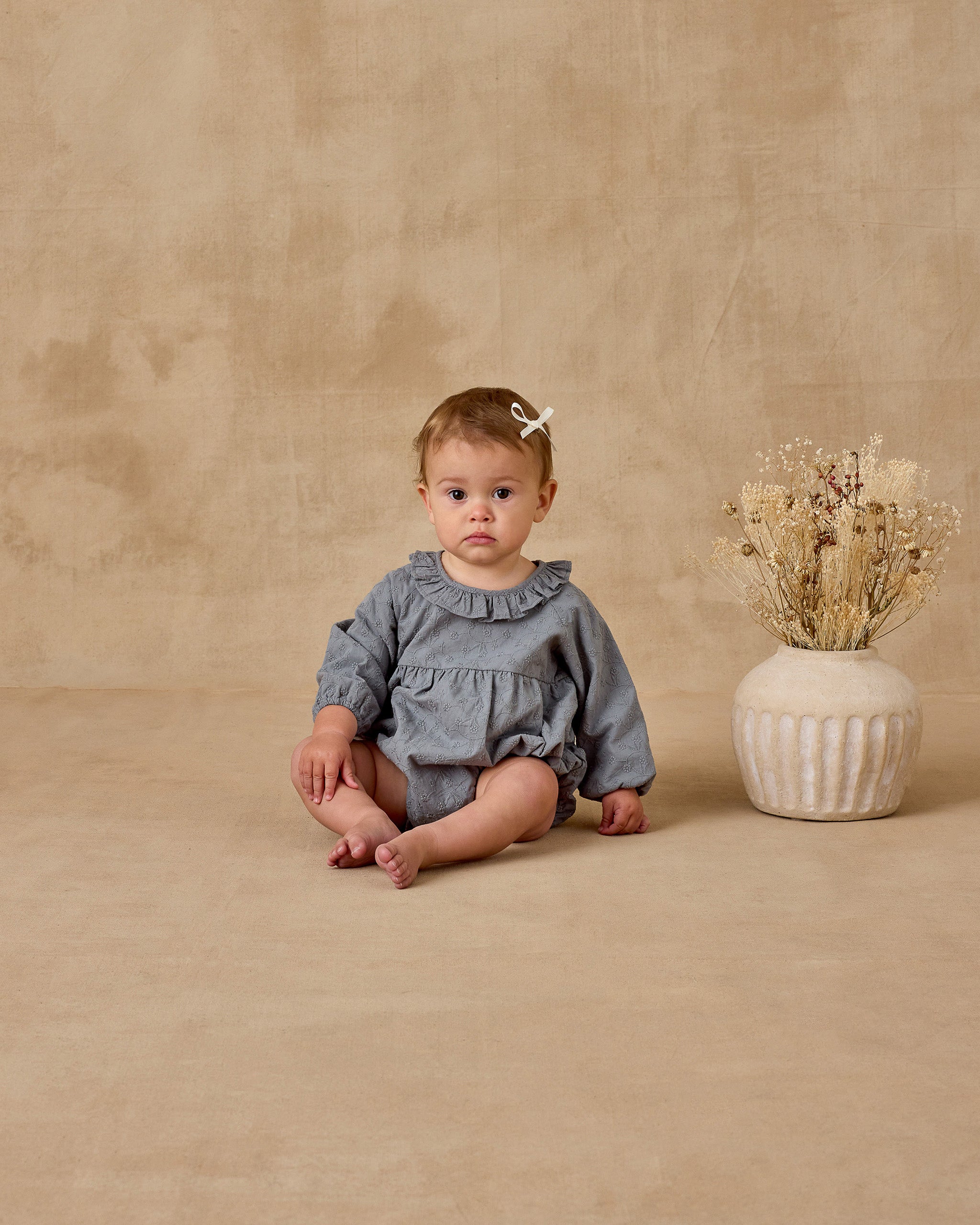 Adeline Romper | French Blue - Rylee + Cru | Kids Clothes | Trendy Baby Clothes | Modern Infant Outfits |