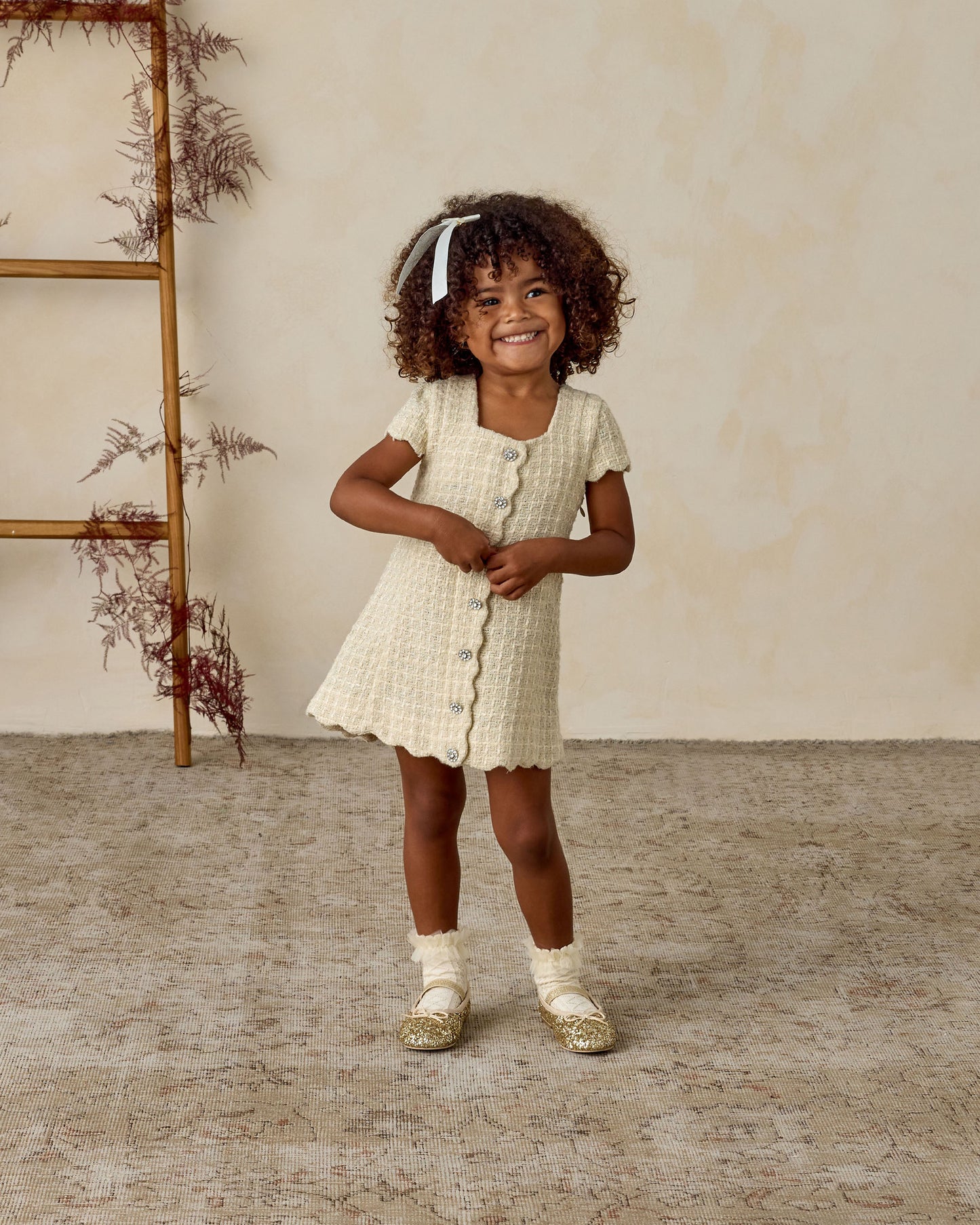 Ballet Flats | Gold Sparkle - Rylee + Cru | Kids Clothes | Trendy Baby Clothes | Modern Infant Outfits |