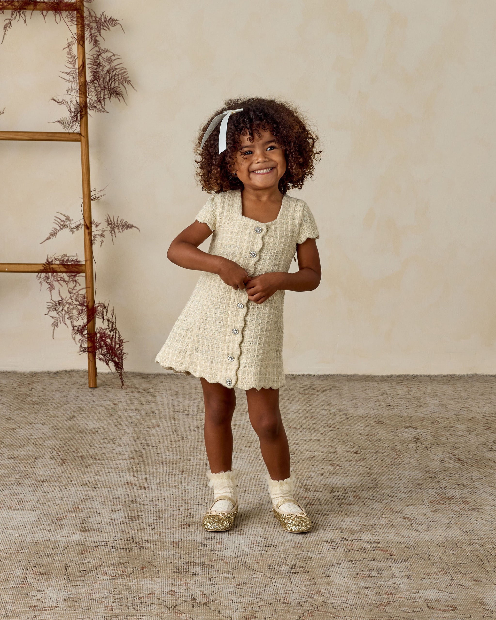 Ballet Flats | Gold Sparkle - Rylee + Cru | Kids Clothes | Trendy Baby Clothes | Modern Infant Outfits |