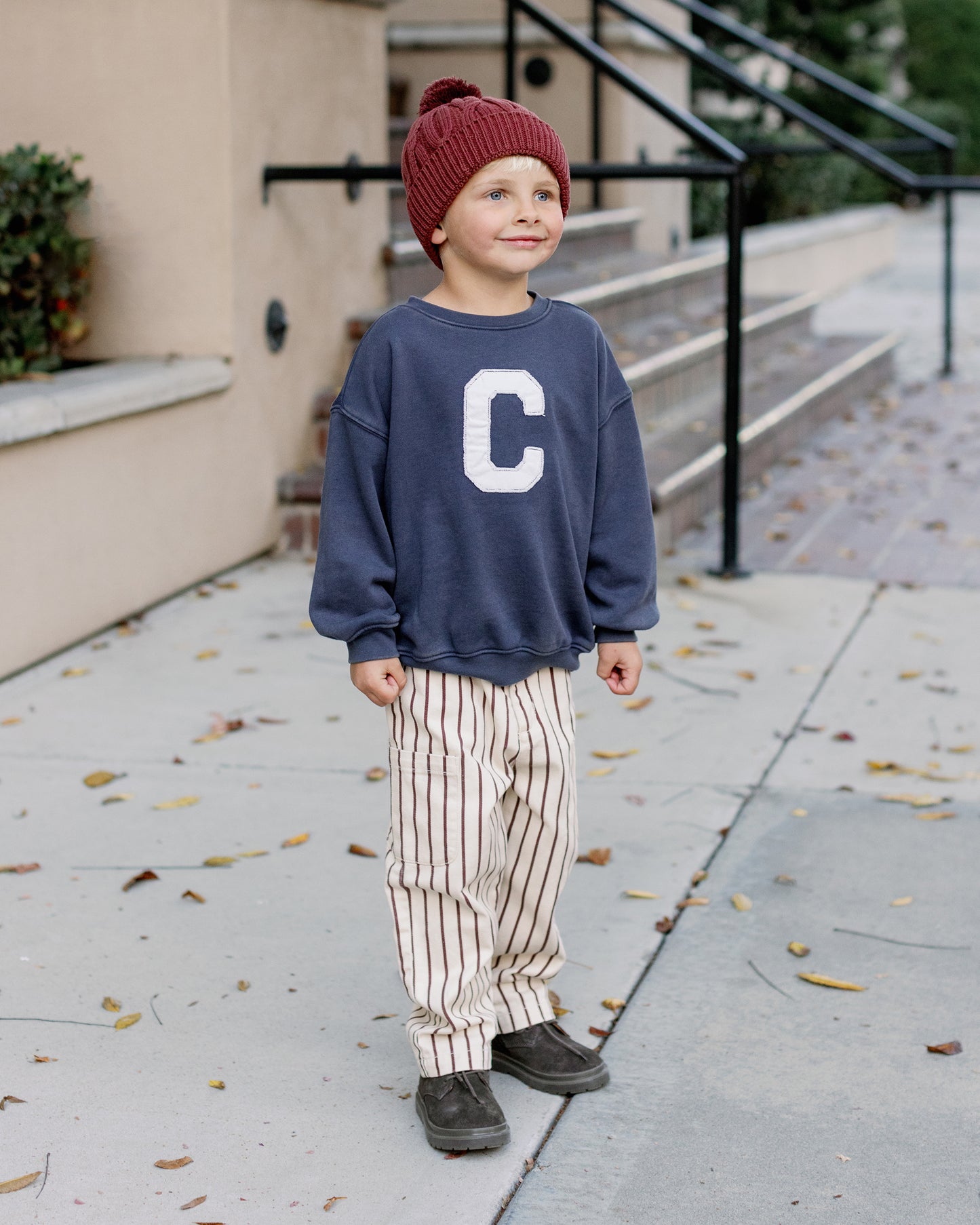 Relaxed Cargo Pant || Burgundy Pinstripe - Rylee + Cru | Kids Clothes | Trendy Baby Clothes | Modern Infant Outfits |