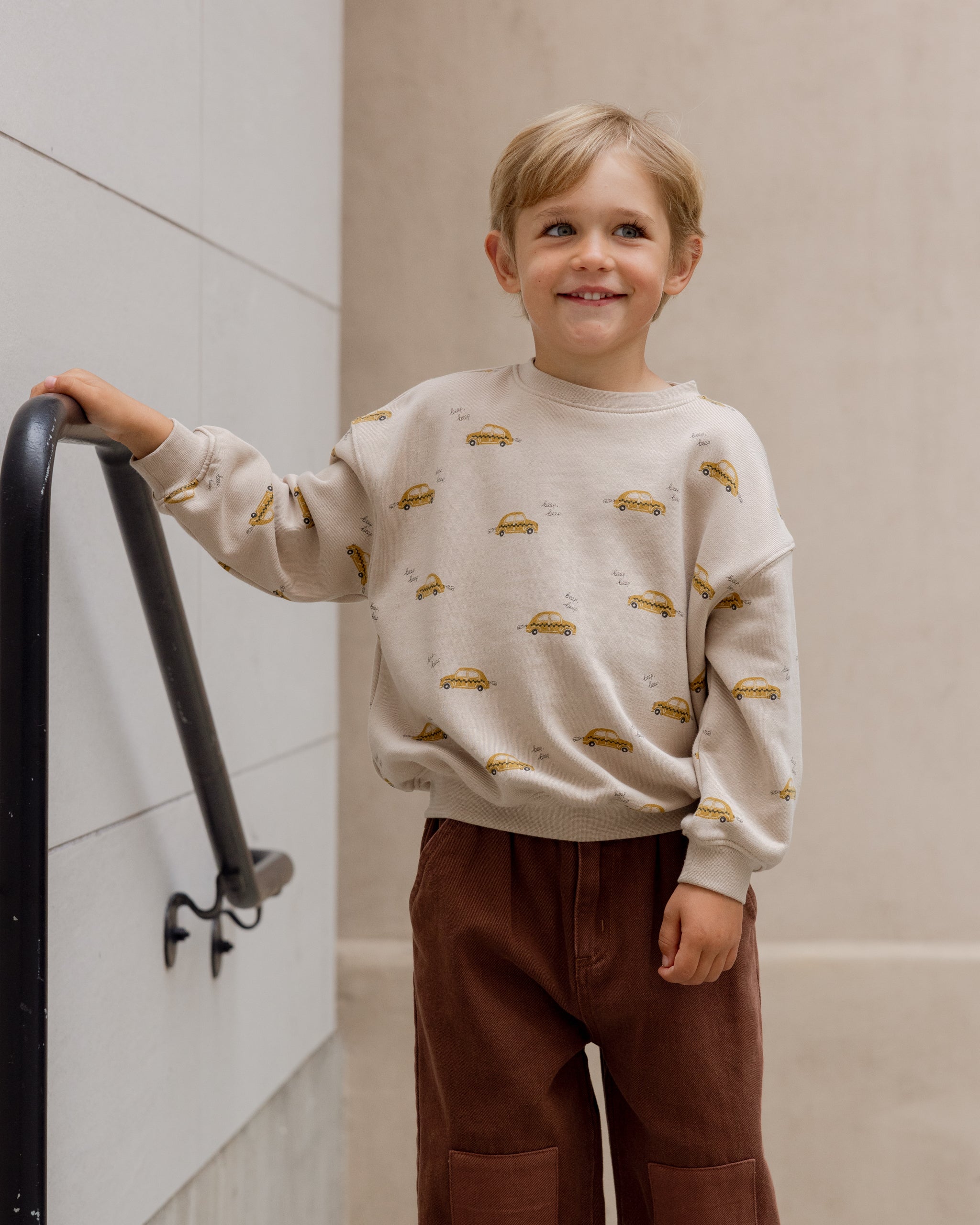 Relaxed Sweatshirt || Taxi - Rylee + Cru | Kids Clothes | Trendy Baby Clothes | Modern Infant Outfits |