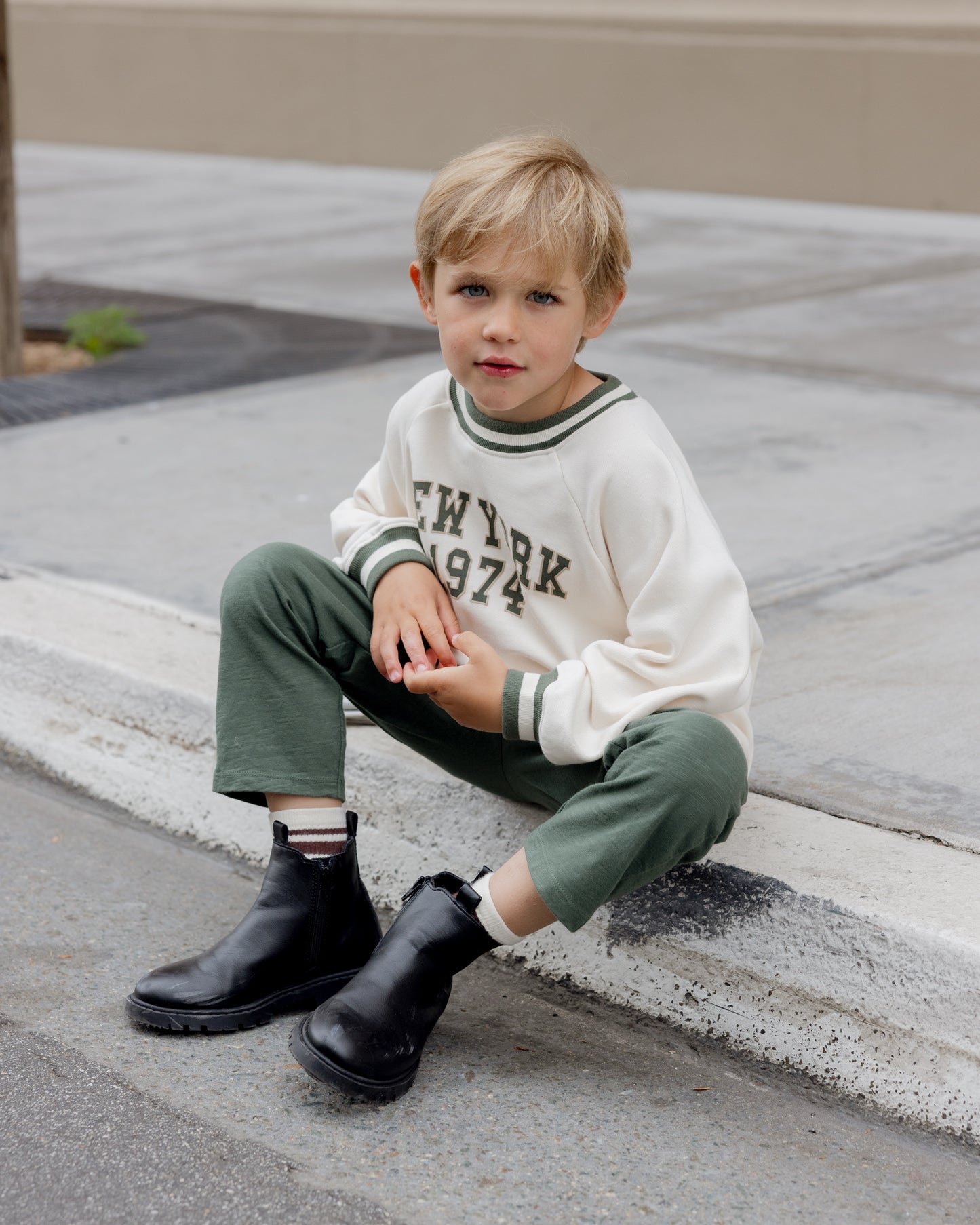 Oversized Raglan Sweatshirt || New York - Rylee + Cru | Kids Clothes | Trendy Baby Clothes | Modern Infant Outfits |