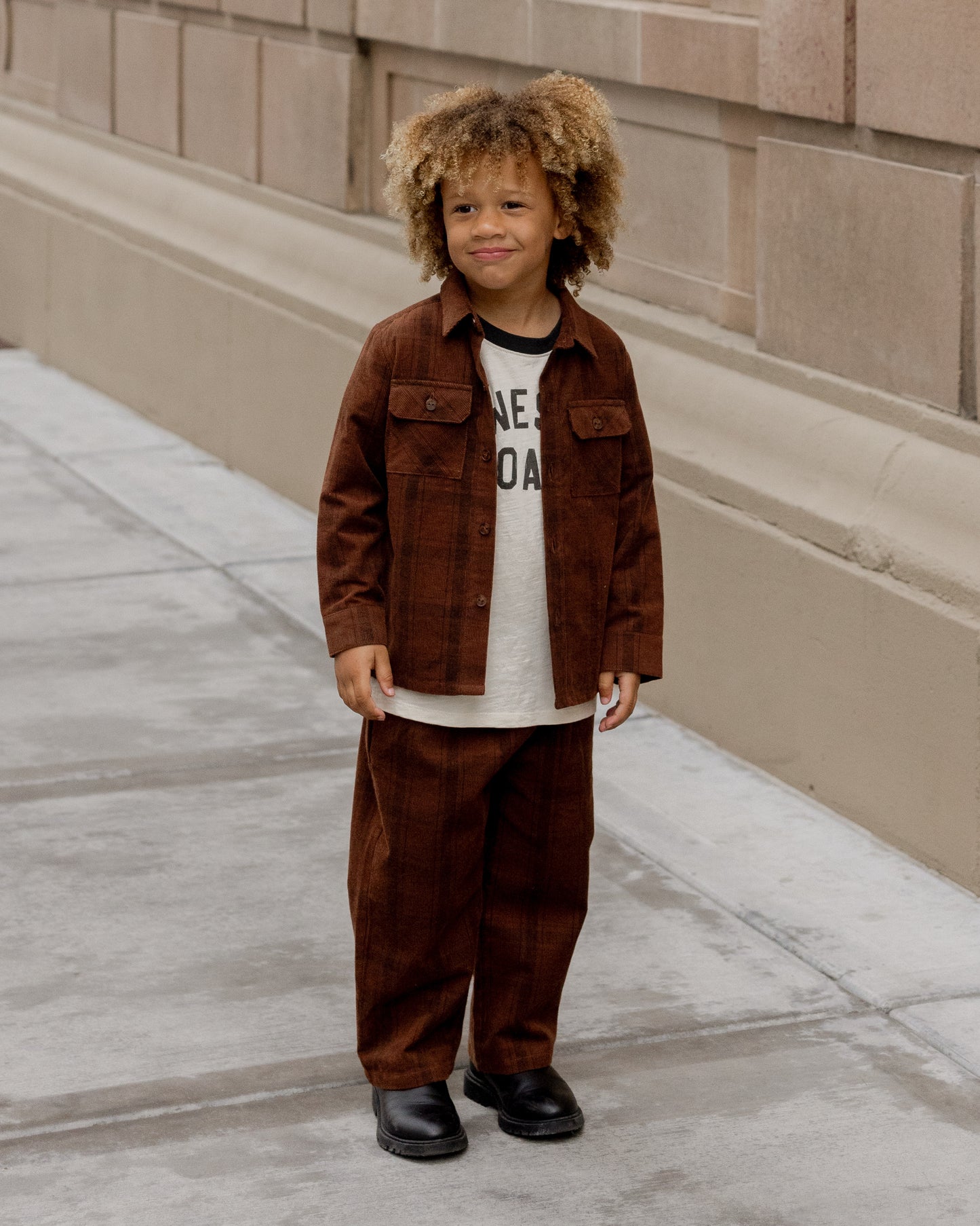Corduroy Baggy Pant || Brown Plaid - Rylee + Cru | Kids Clothes | Trendy Baby Clothes | Modern Infant Outfits |