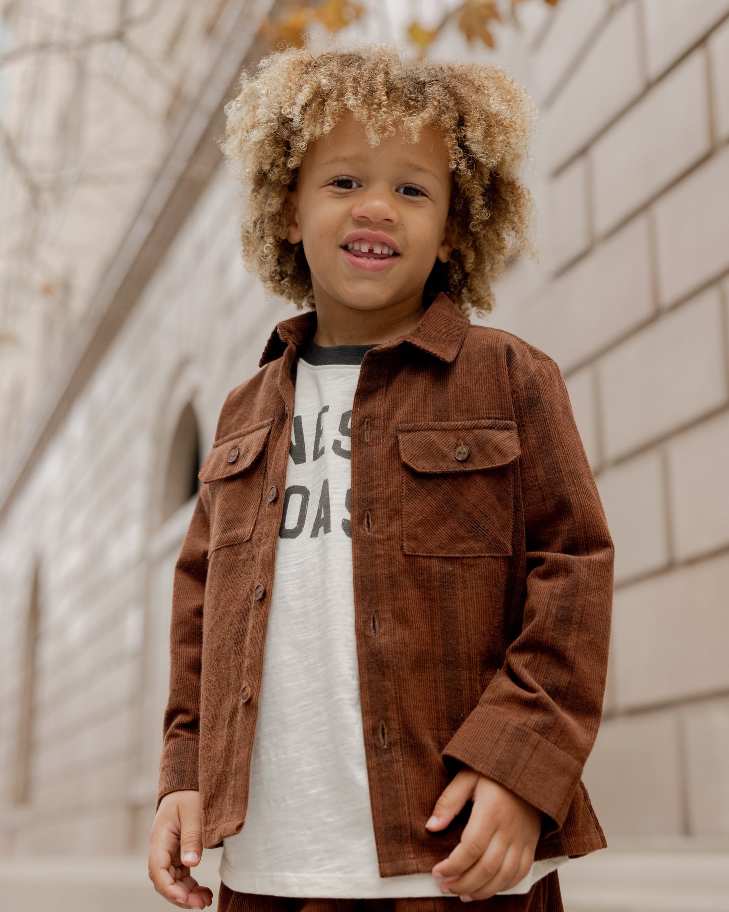 Pocketed Corduroy Shirt || Brown Plaid - Rylee + Cru | Kids Clothes | Trendy Baby Clothes | Modern Infant Outfits |