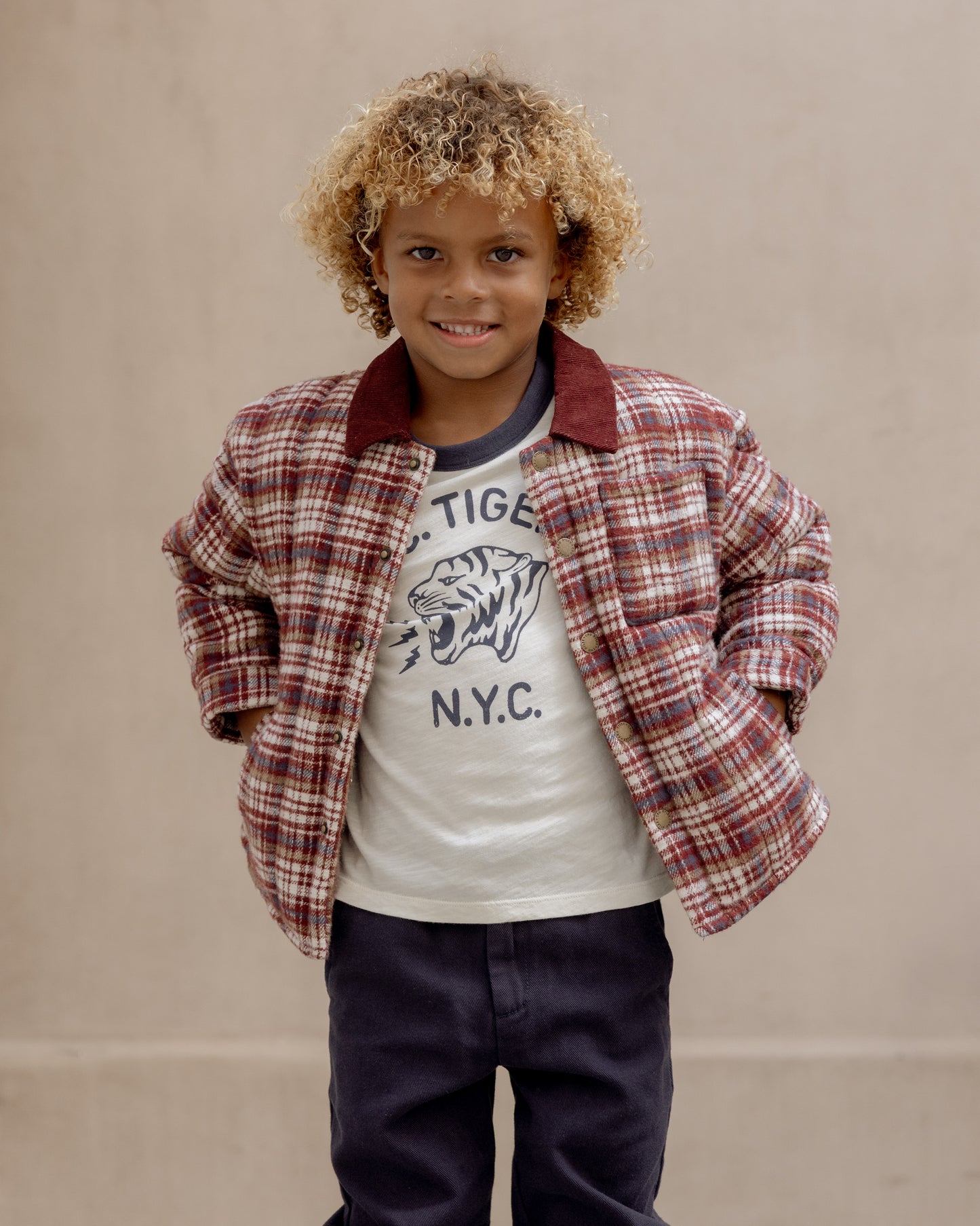 Nashville Quilted Jacket || Burgundy Plaid - Rylee + Cru | Kids Clothes | Trendy Baby Clothes | Modern Infant Outfits |