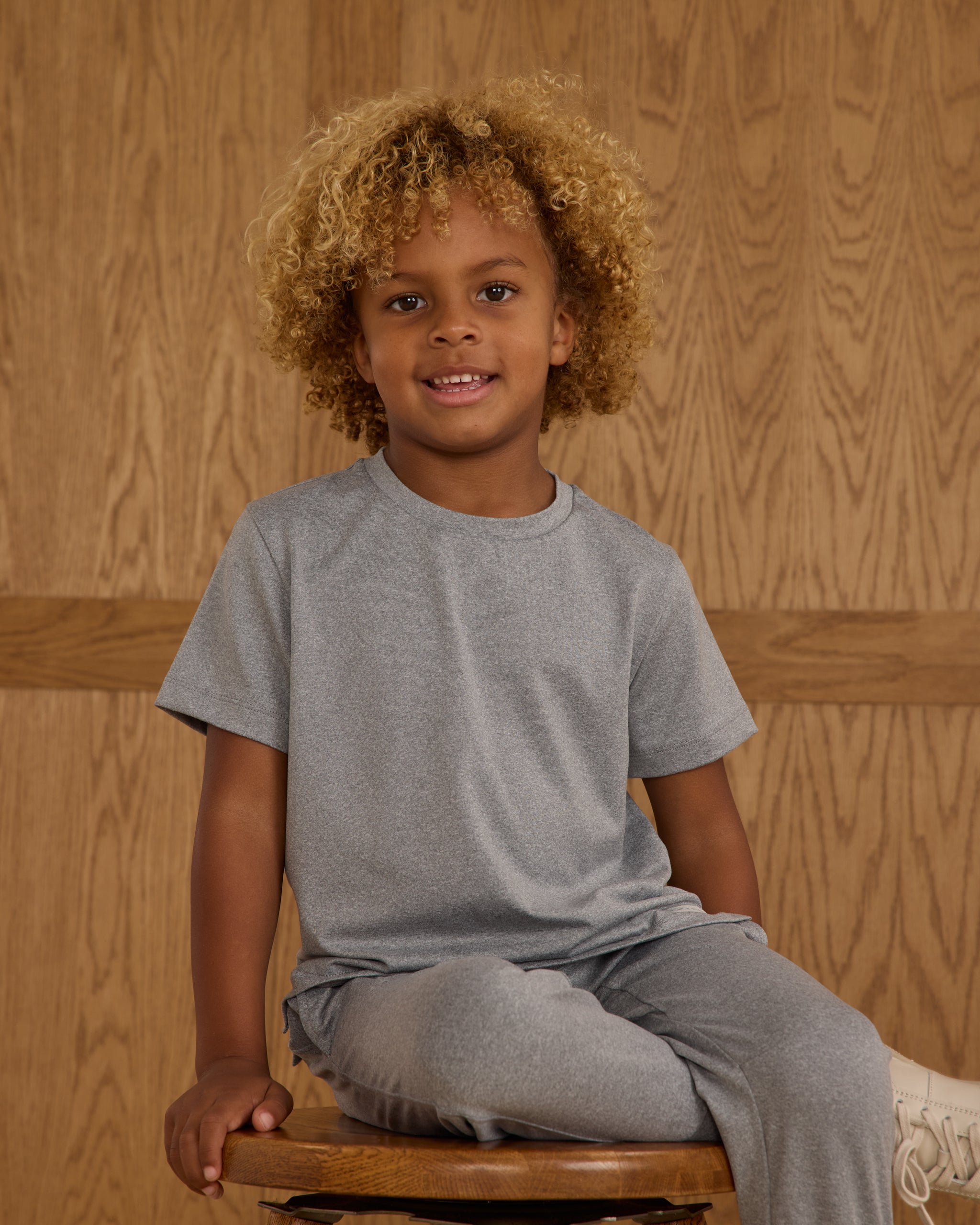 Century Tech Jogger || Heathered Dusty Blue - Rylee + Cru | Kids Clothes | Trendy Baby Clothes | Modern Infant Outfits |