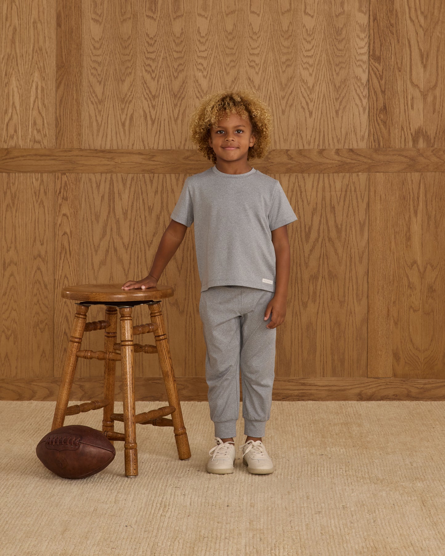 Century Tech Jogger || Heathered Dusty Blue - Rylee + Cru | Kids Clothes | Trendy Baby Clothes | Modern Infant Outfits |