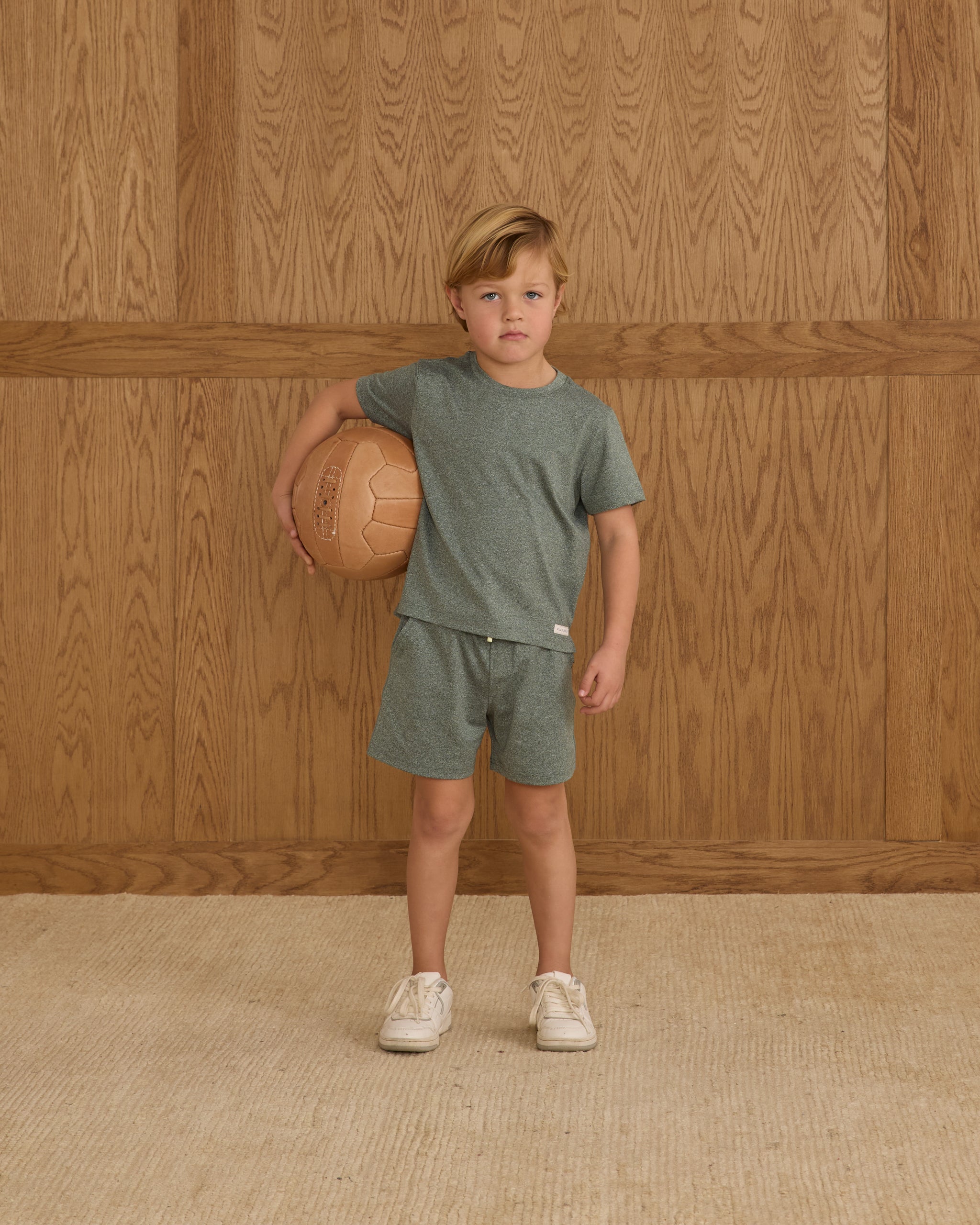 Oceanside Tech Short || Heathered Green - Rylee + Cru | Kids Clothes | Trendy Baby Clothes | Modern Infant Outfits |