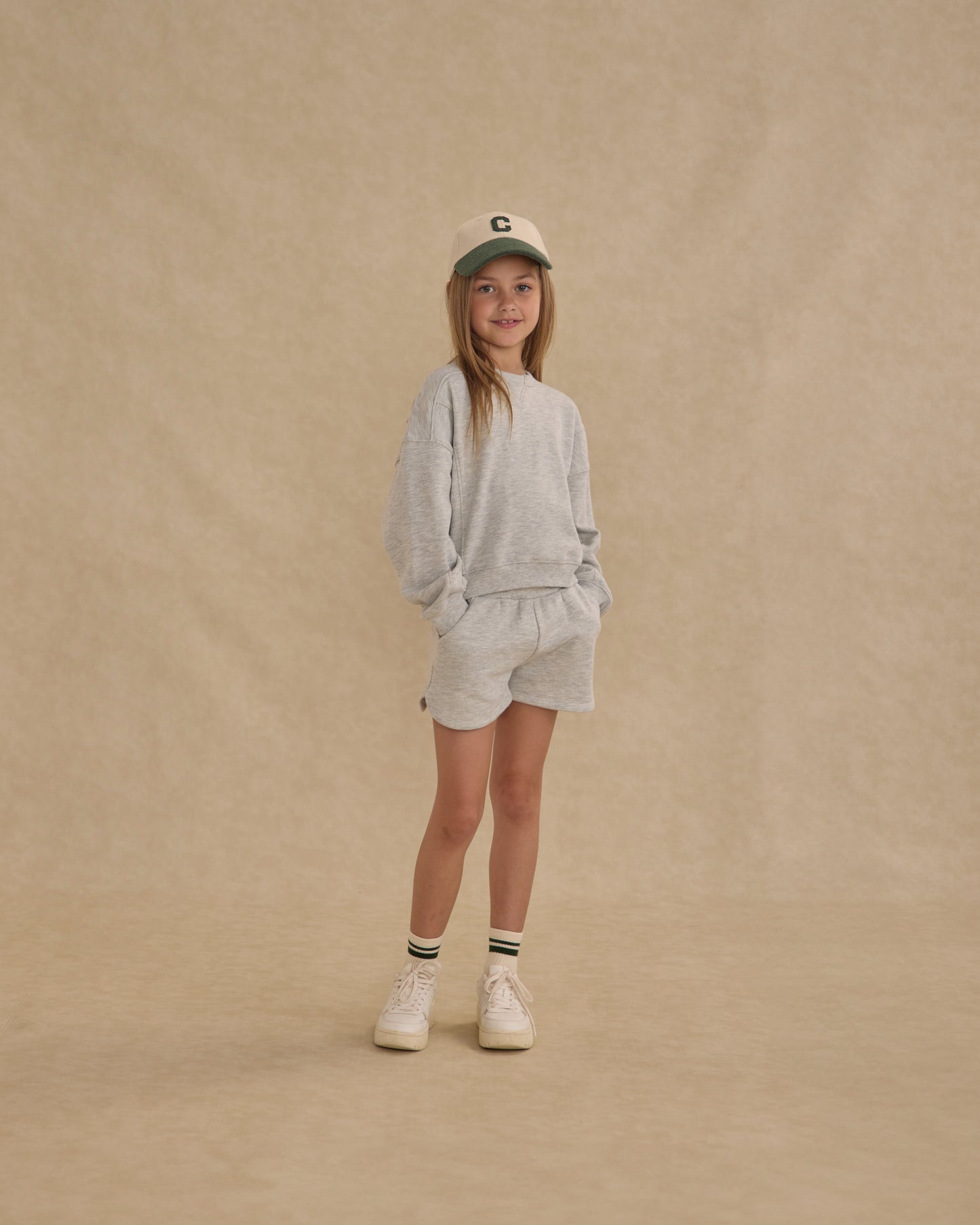 Soren Sweat Short || Heathered Ash - Rylee + Cru | Kids Clothes | Trendy Baby Clothes | Modern Infant Outfits |