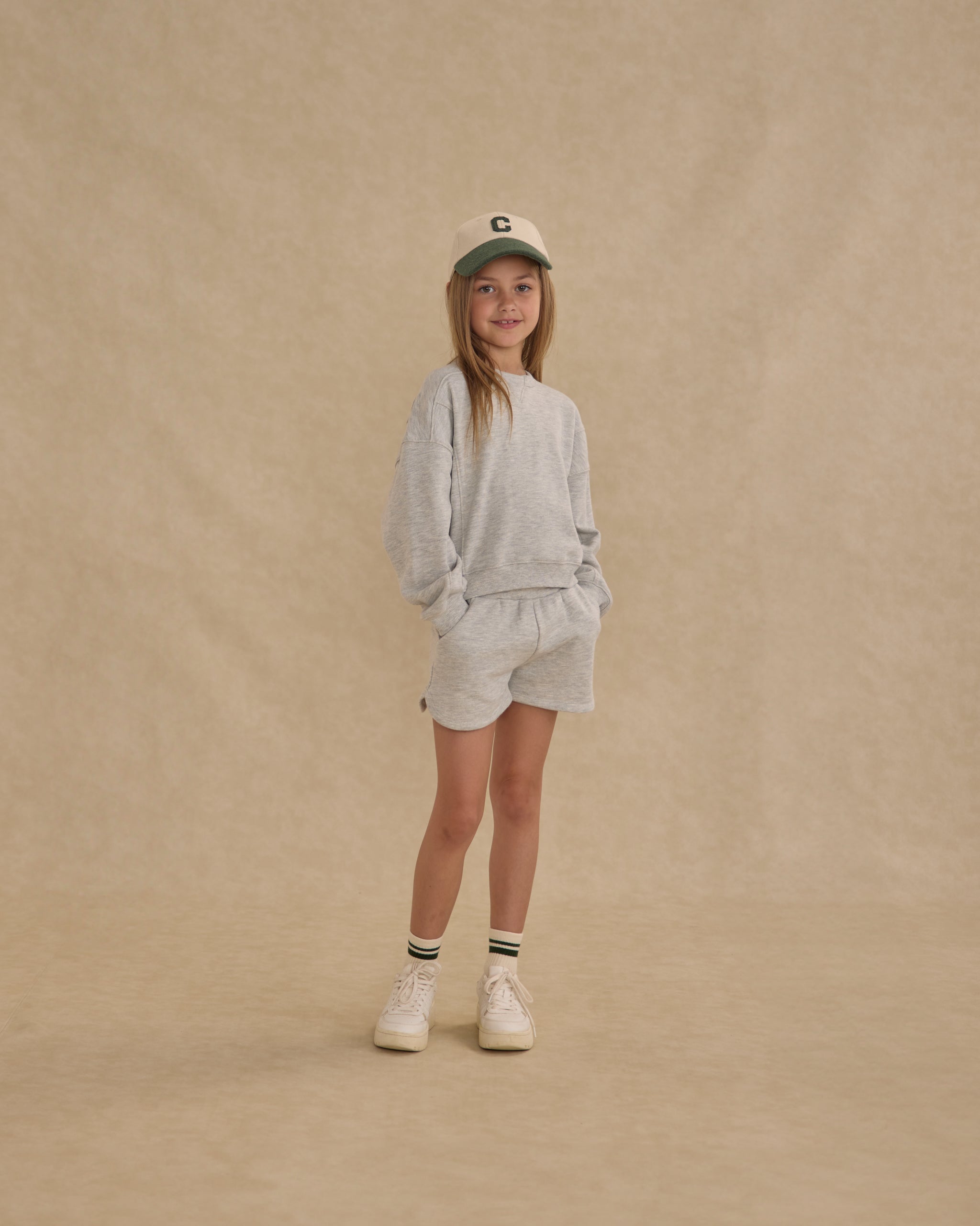 Soren Sweat Short || Heathered Ash - Rylee + Cru | Kids Clothes | Trendy Baby Clothes | Modern Infant Outfits |