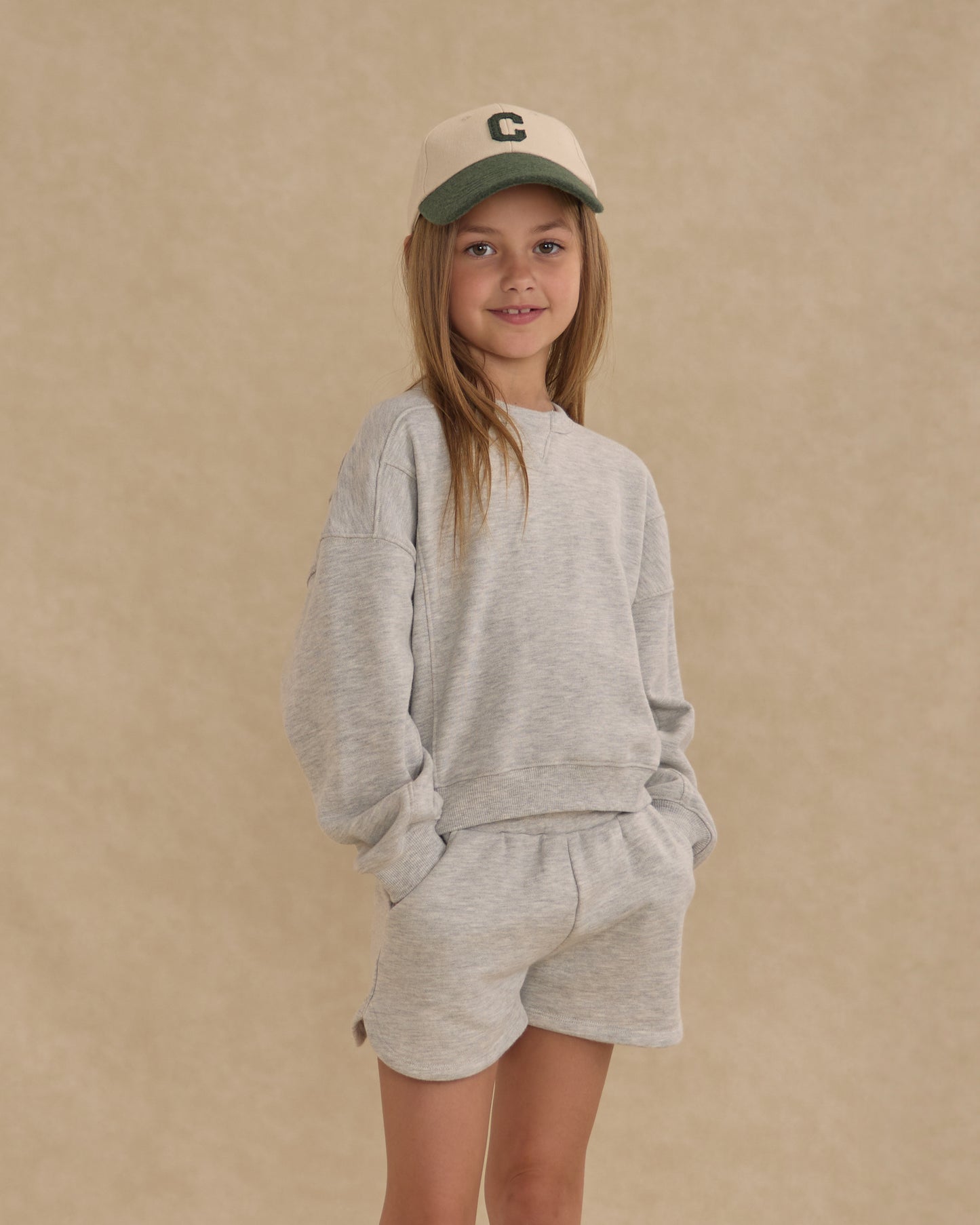 Soren Sweat Short || Heathered Ash - Rylee + Cru | Kids Clothes | Trendy Baby Clothes | Modern Infant Outfits |
