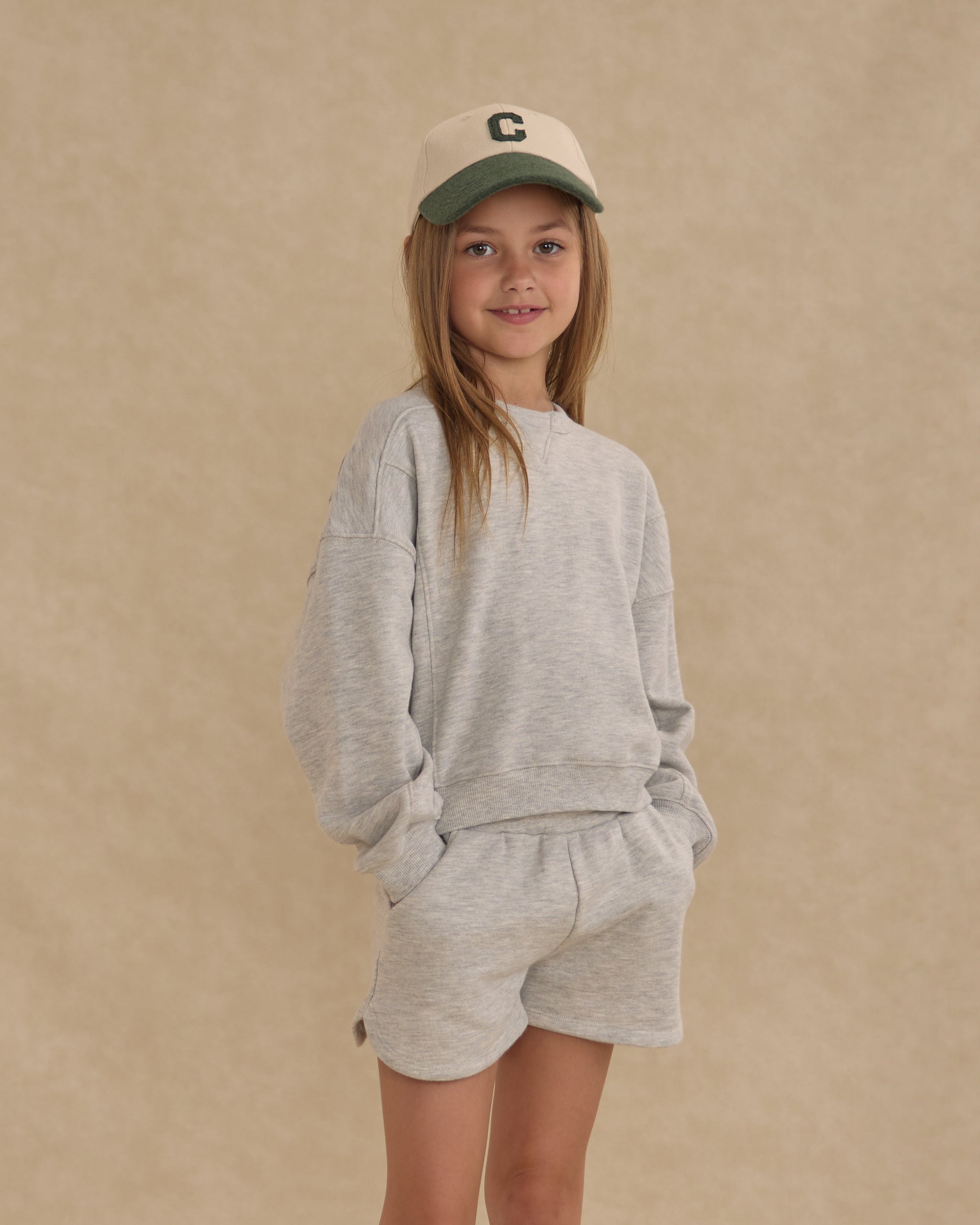 Soren Sweat Short || Heathered Ash - Rylee + Cru | Kids Clothes | Trendy Baby Clothes | Modern Infant Outfits |