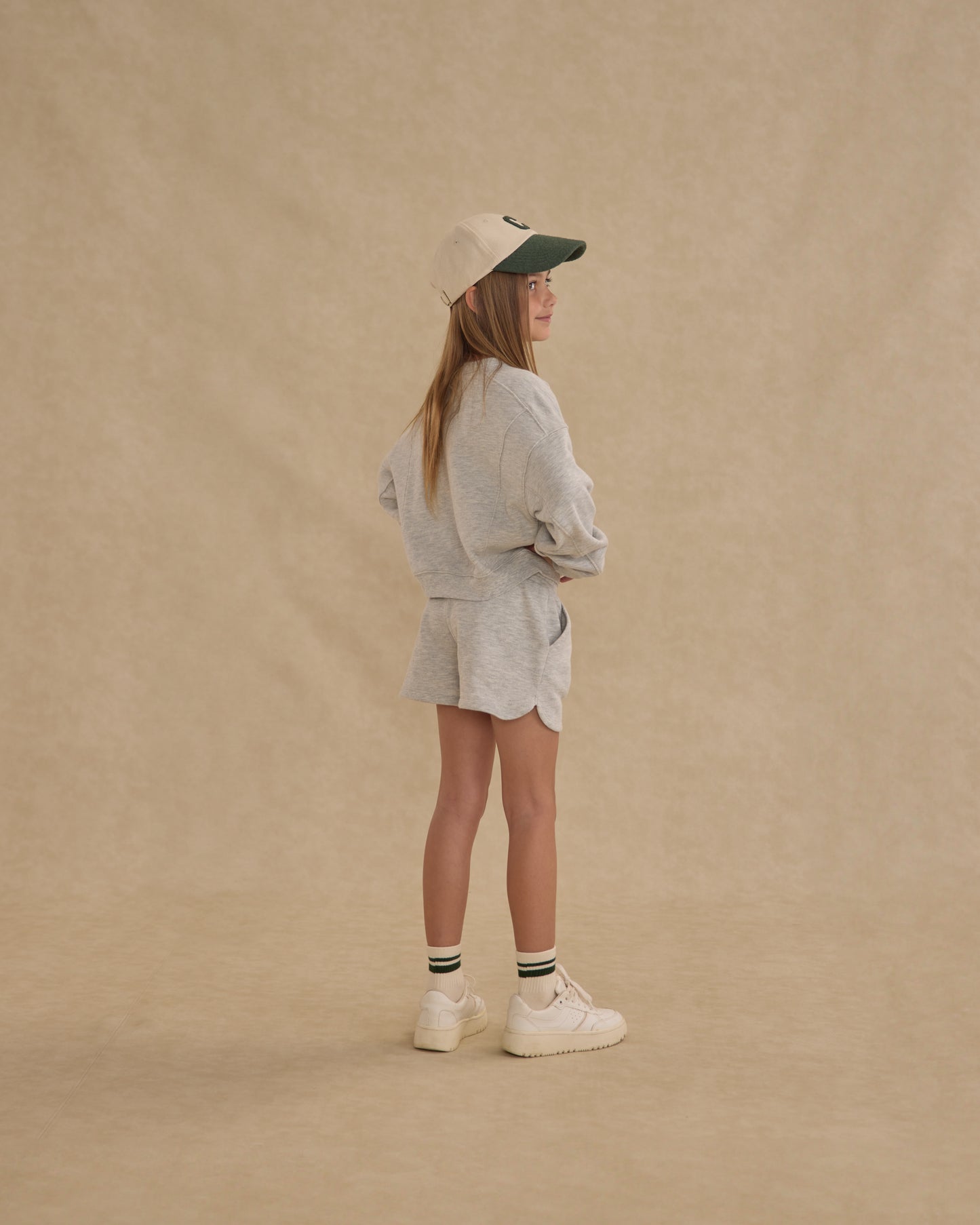 Soren Sweat Short || Heathered Ash - Rylee + Cru | Kids Clothes | Trendy Baby Clothes | Modern Infant Outfits |