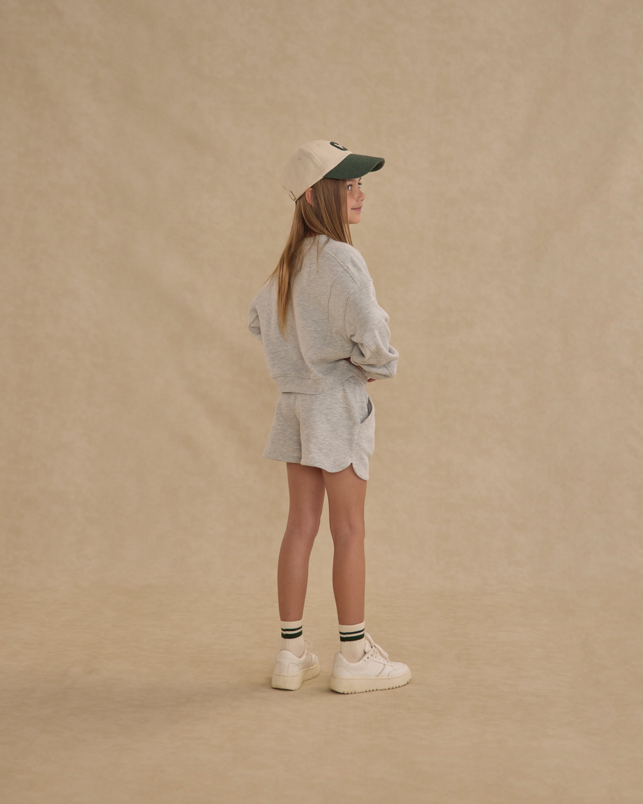 Soren Sweat Short || Heathered Ash - Rylee + Cru | Kids Clothes | Trendy Baby Clothes | Modern Infant Outfits |