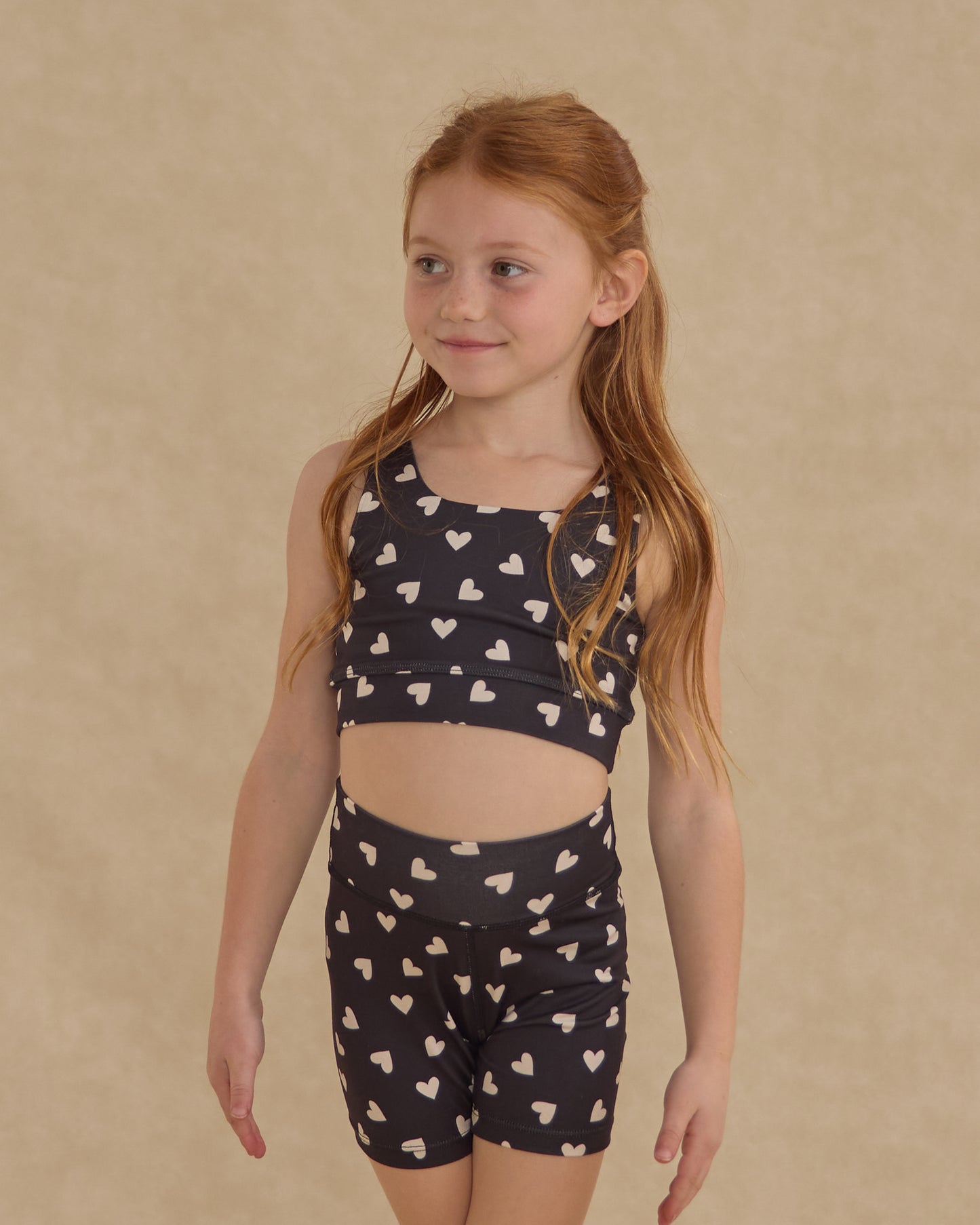 Swift Sports Bra || Hearts - Rylee + Cru | Kids Clothes | Trendy Baby Clothes | Modern Infant Outfits |