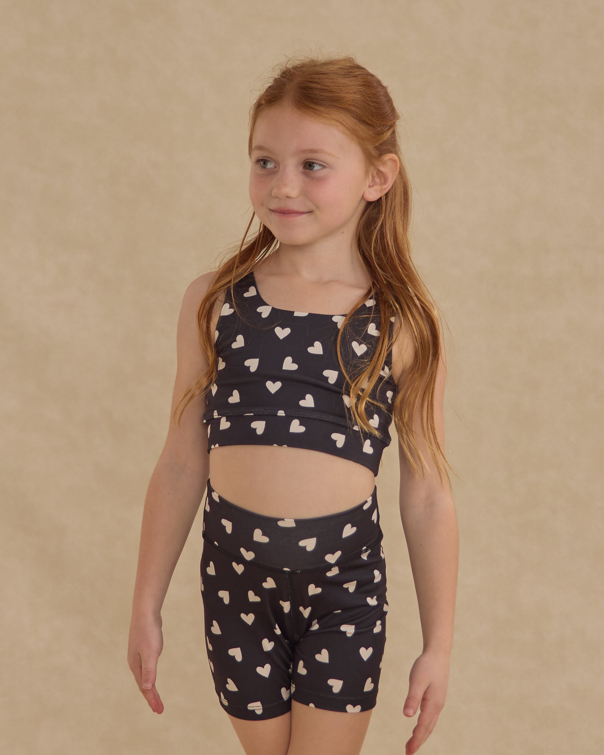 Swift Sports Bra || Hearts - Rylee + Cru | Kids Clothes | Trendy Baby Clothes | Modern Infant Outfits |